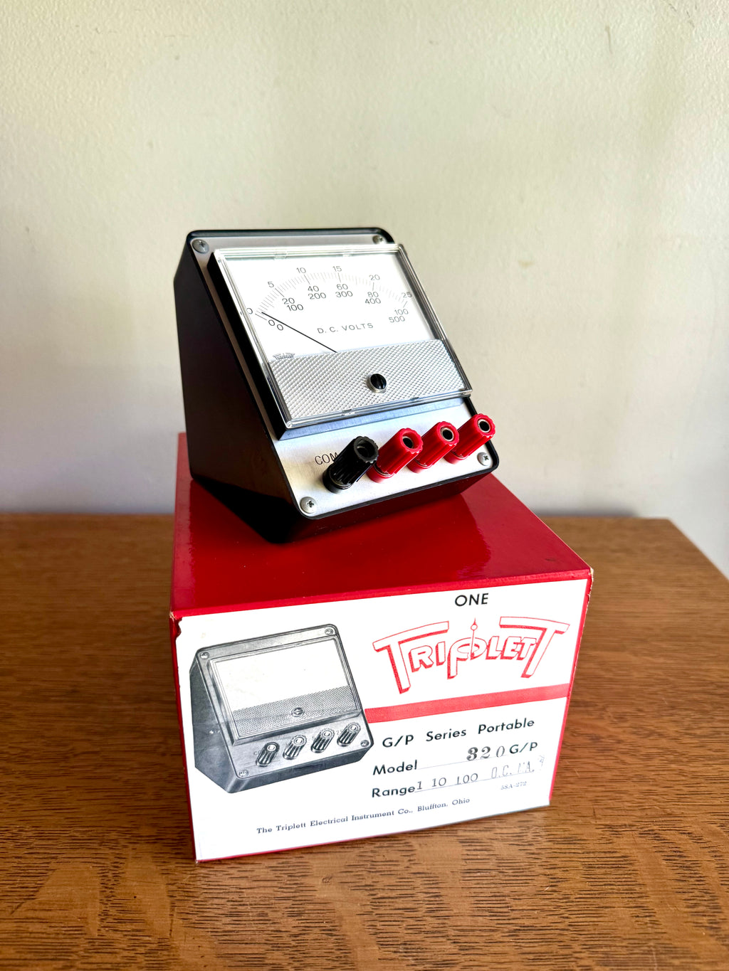 Vintage Triplett Portable DC Volt Meter | D.C. Volt Meter in Original Box | Vintage Analog Volt Gauge | Triplett Model 320 DC Voltage Gauge