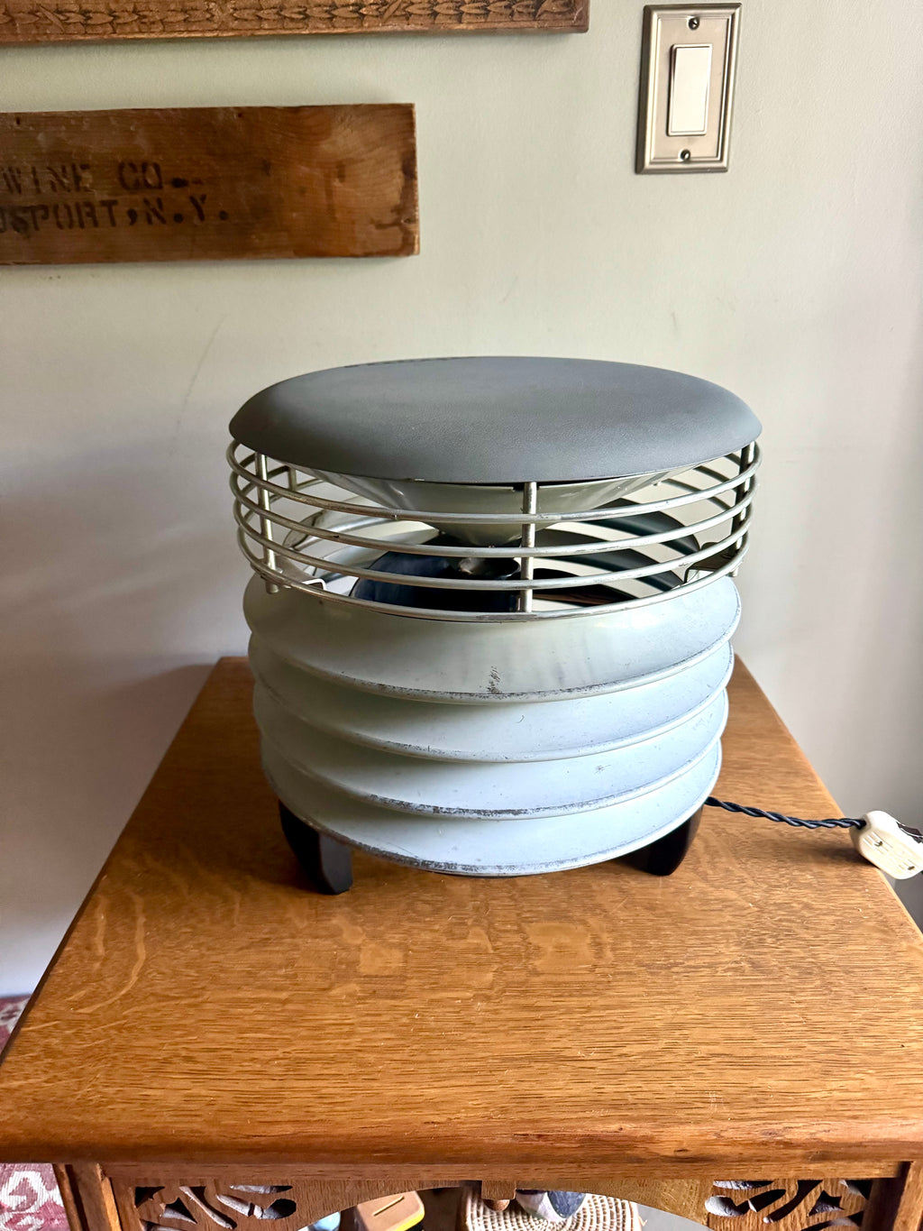Vintage Westinghouse 10DA2 Electric Hassock Fan | Gray Westinghouse Debonaire  Ottoman Fan | Atomic Foot Stool Fan | 1 Speed Floor Fan