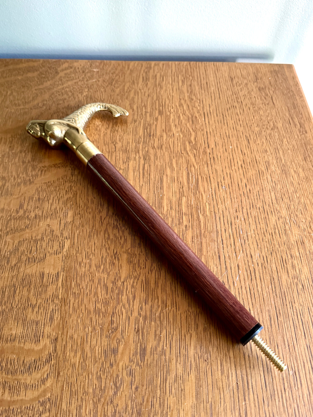 Solid Brass Mermaid Head Cane Handle with Secret Compartment ~ Mermaid Top Section of Walking Cane