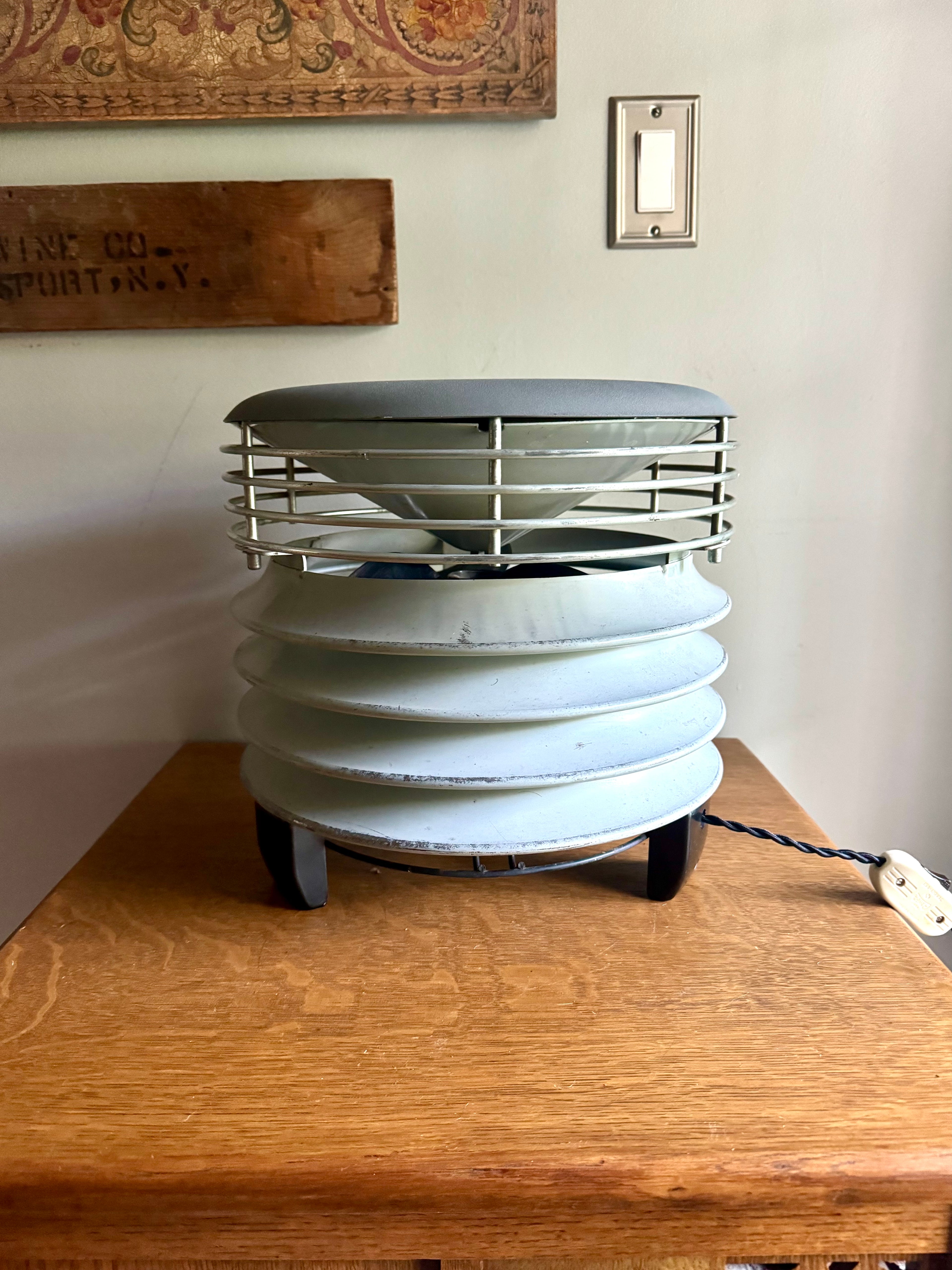 Vintage Westinghouse 10DA2 Electric Hassock Fan | Gray Westinghouse Debonaire  Ottoman Fan | Atomic Foot Stool Fan | 1 Speed Floor Fan