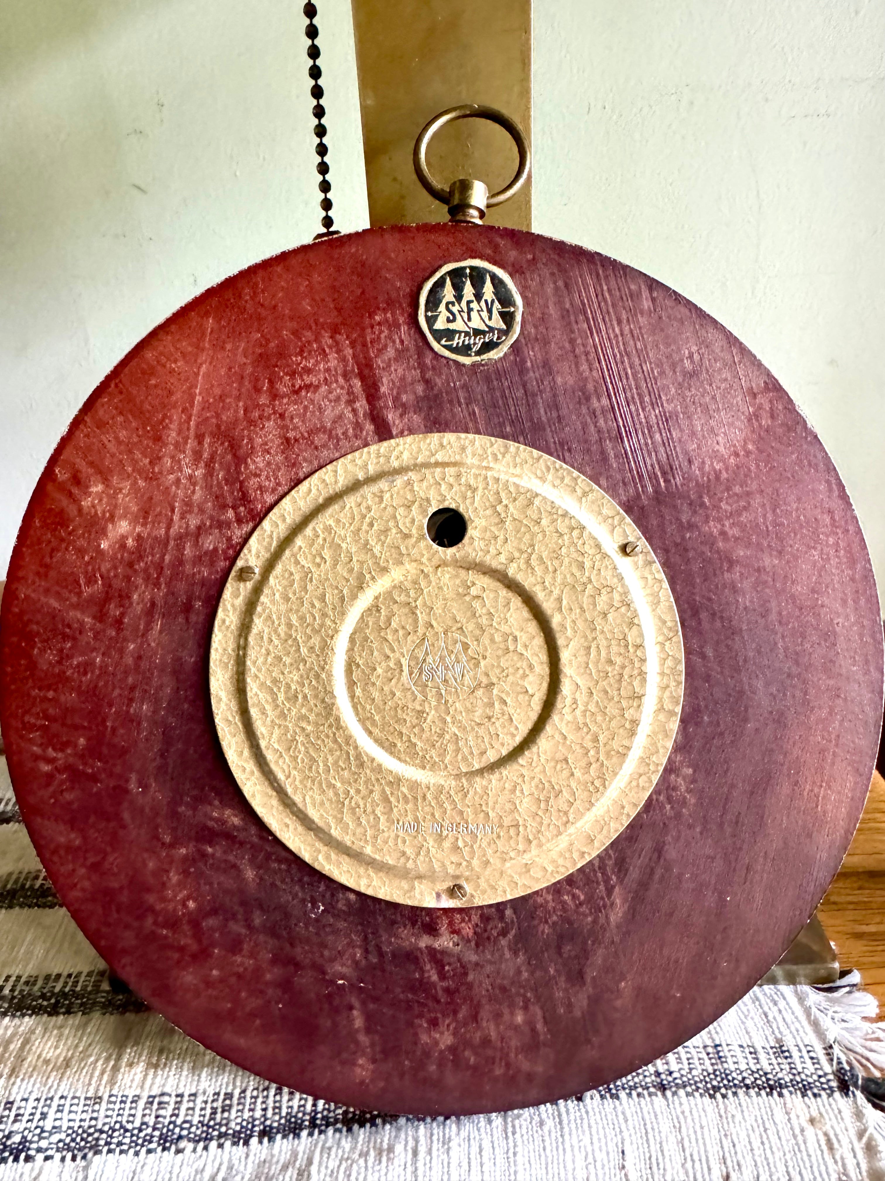 Vintage SFV Huger Barometer | West Germany Mahogany and Brass Barometer | Colonial Optical Co. Round Barometer | W.German Weather Instrument