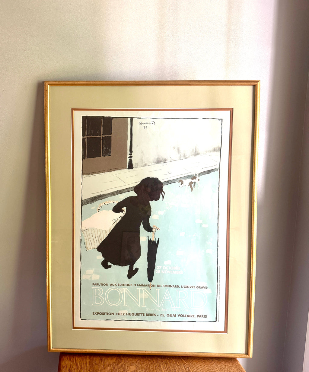 Pierre Bonnard Paris Exhibition La Petite Blanchisseuse Little Laundry Girl Framed & Matted Lithograph
