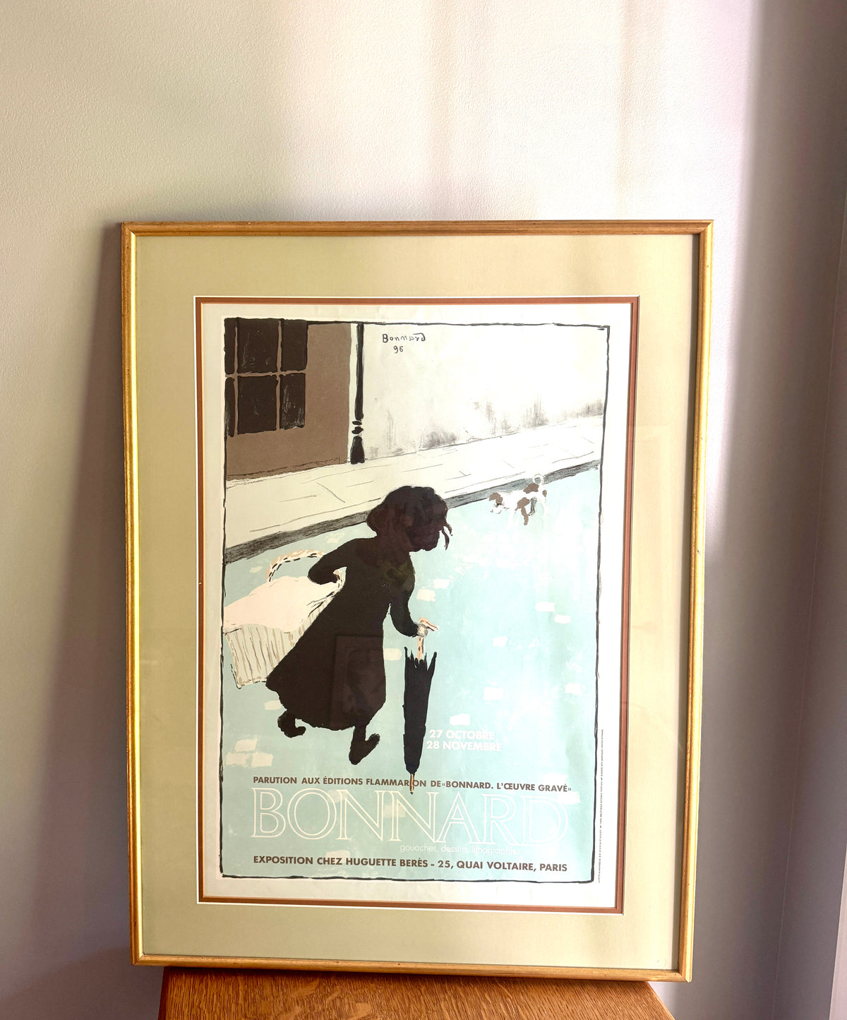 Pierre Bonnard Paris Exhibition La Petite Blanchisseuse Little Laundry Girl Framed & Matted Lithograph