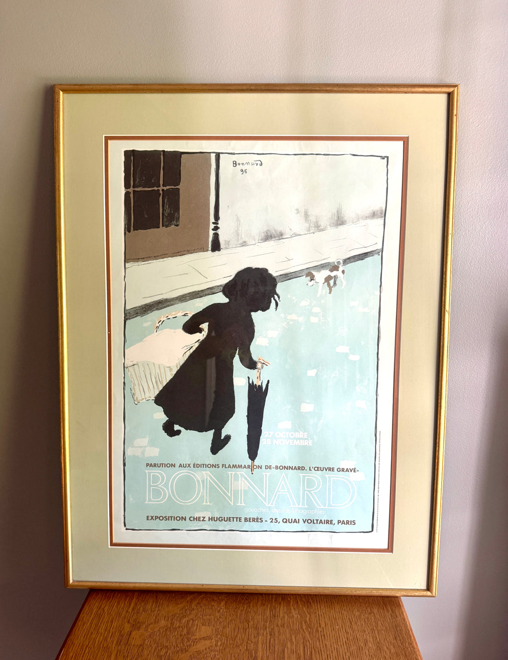 Pierre Bonnard Paris Exhibition La Petite Blanchisseuse Little Laundry Girl Framed & Matted Lithograph