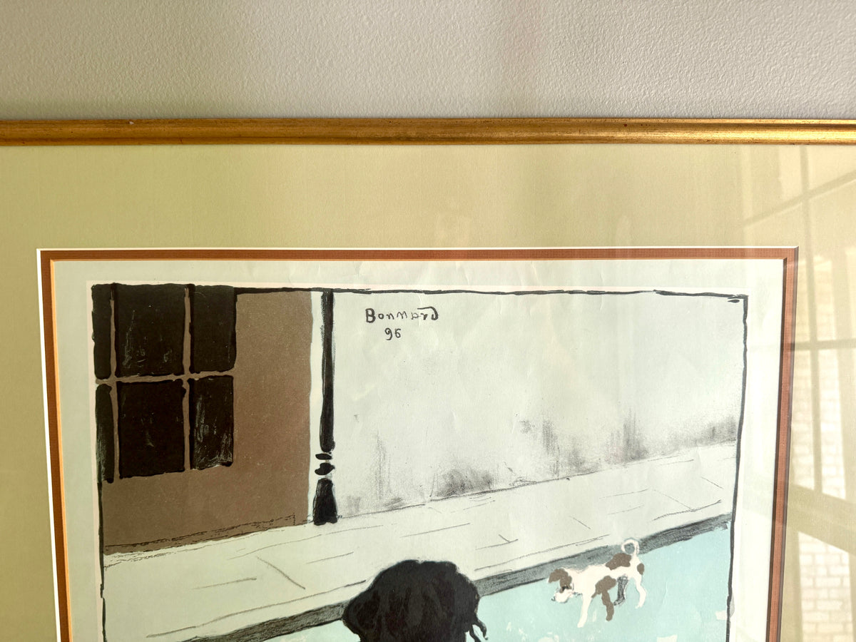 Pierre Bonnard Paris Exhibition La Petite Blanchisseuse Little Laundry Girl Framed & Matted Lithograph