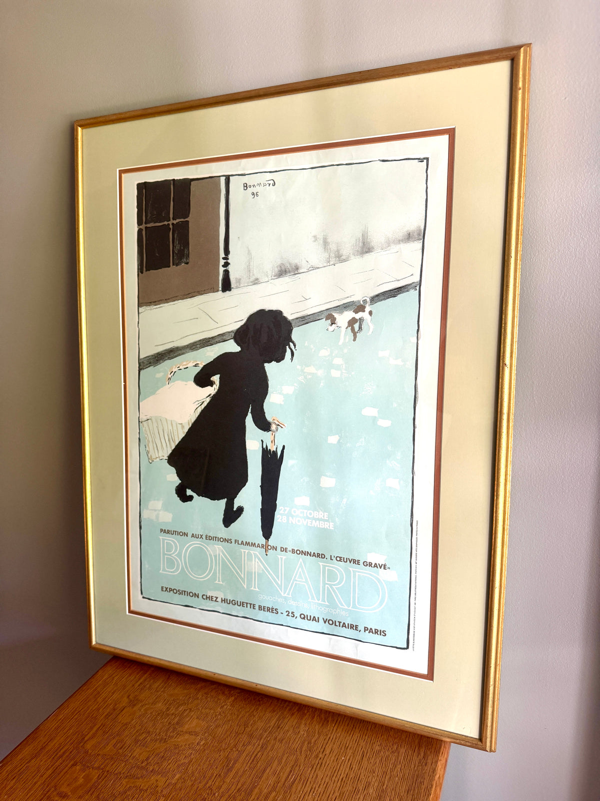 Pierre Bonnard Paris Exhibition La Petite Blanchisseuse Little Laundry Girl Framed & Matted Lithograph