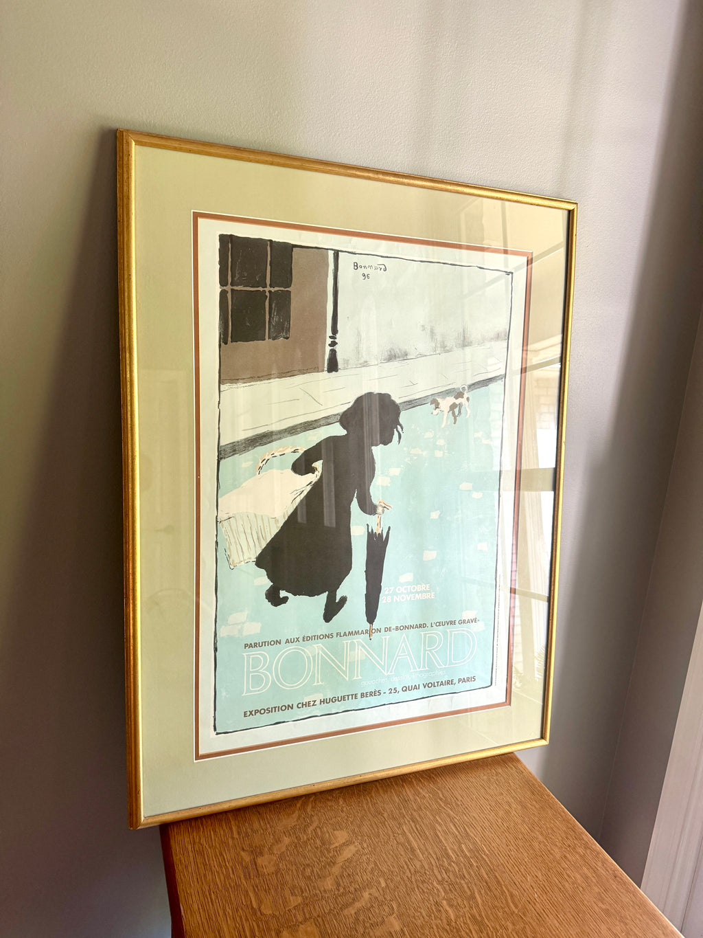 Pierre Bonnard Paris Exhibition La Petite Blanchisseuse Little Laundry Girl Framed & Matted Lithograph