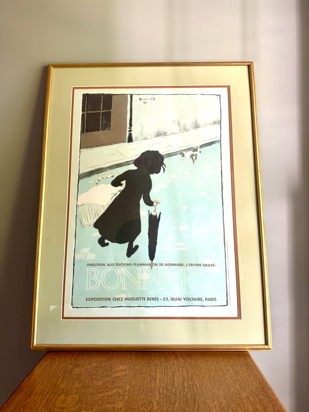 Pierre Bonnard Paris Exhibition La Petite Blanchisseuse Little Laundry Girl Framed & Matted Lithograph