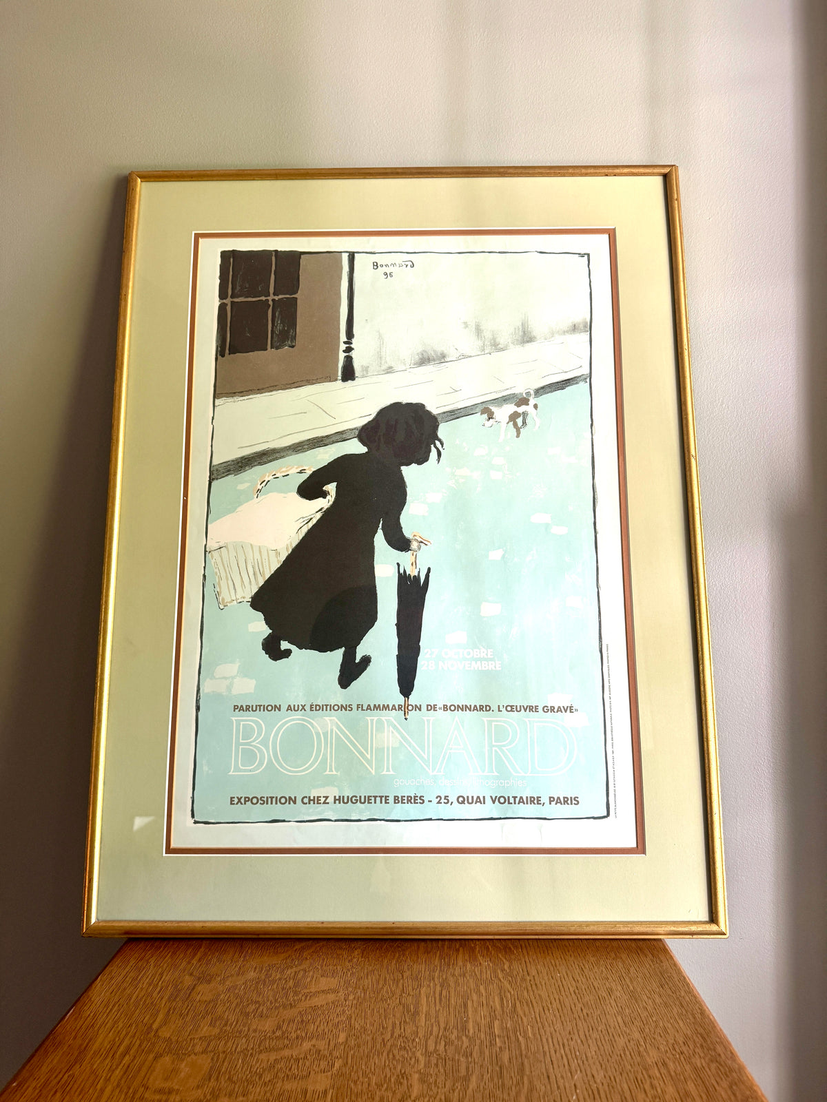 Pierre Bonnard Paris Exhibition La Petite Blanchisseuse Little Laundry Girl Framed & Matted Lithograph