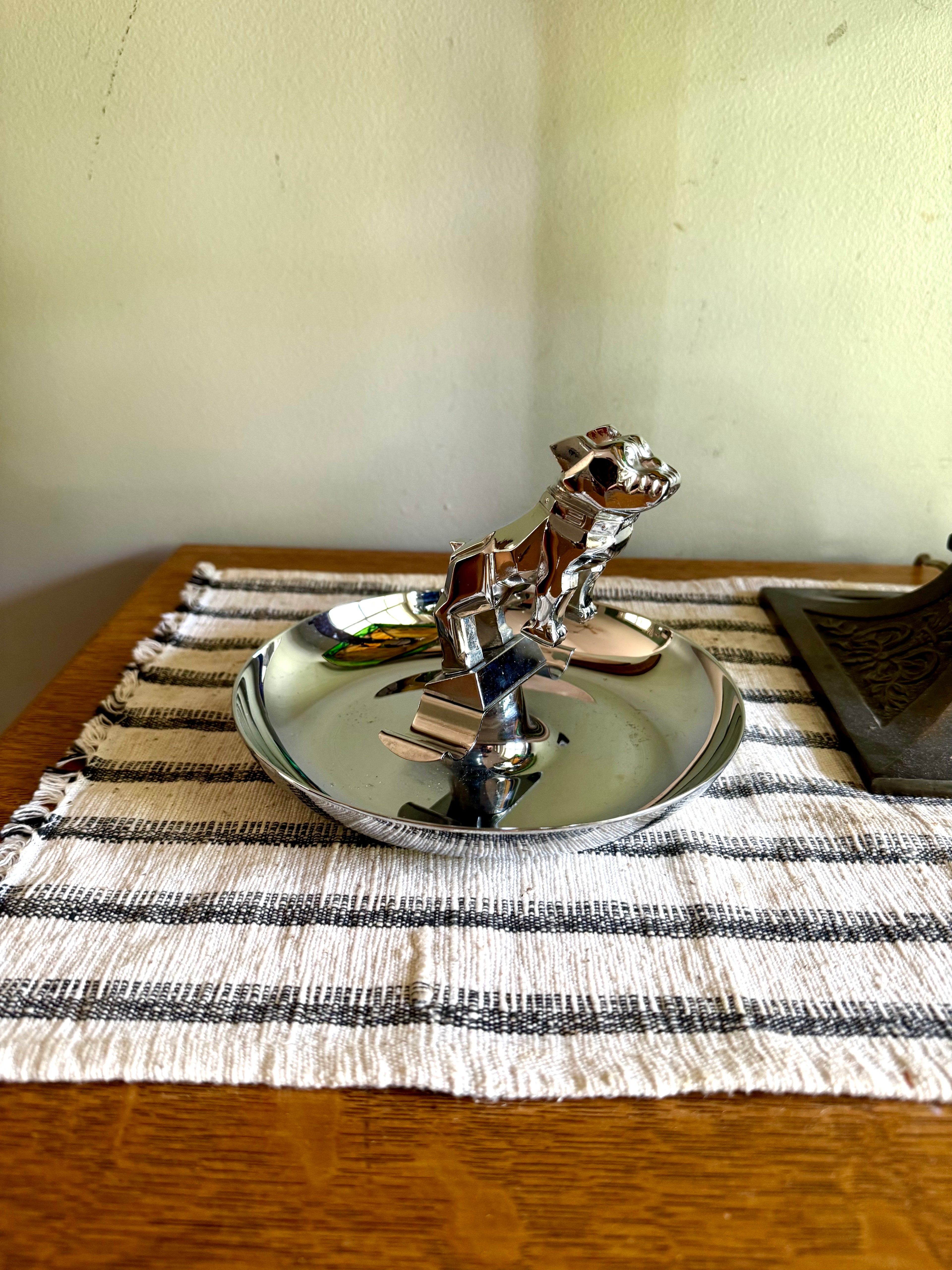 Vtg Original Mack Truck Hood Ornament Advertisement Cigar Ashtray | Mack The Bulldog Cigar Ashtray | Mack Truck Chrome Hood Ornament Ashtray