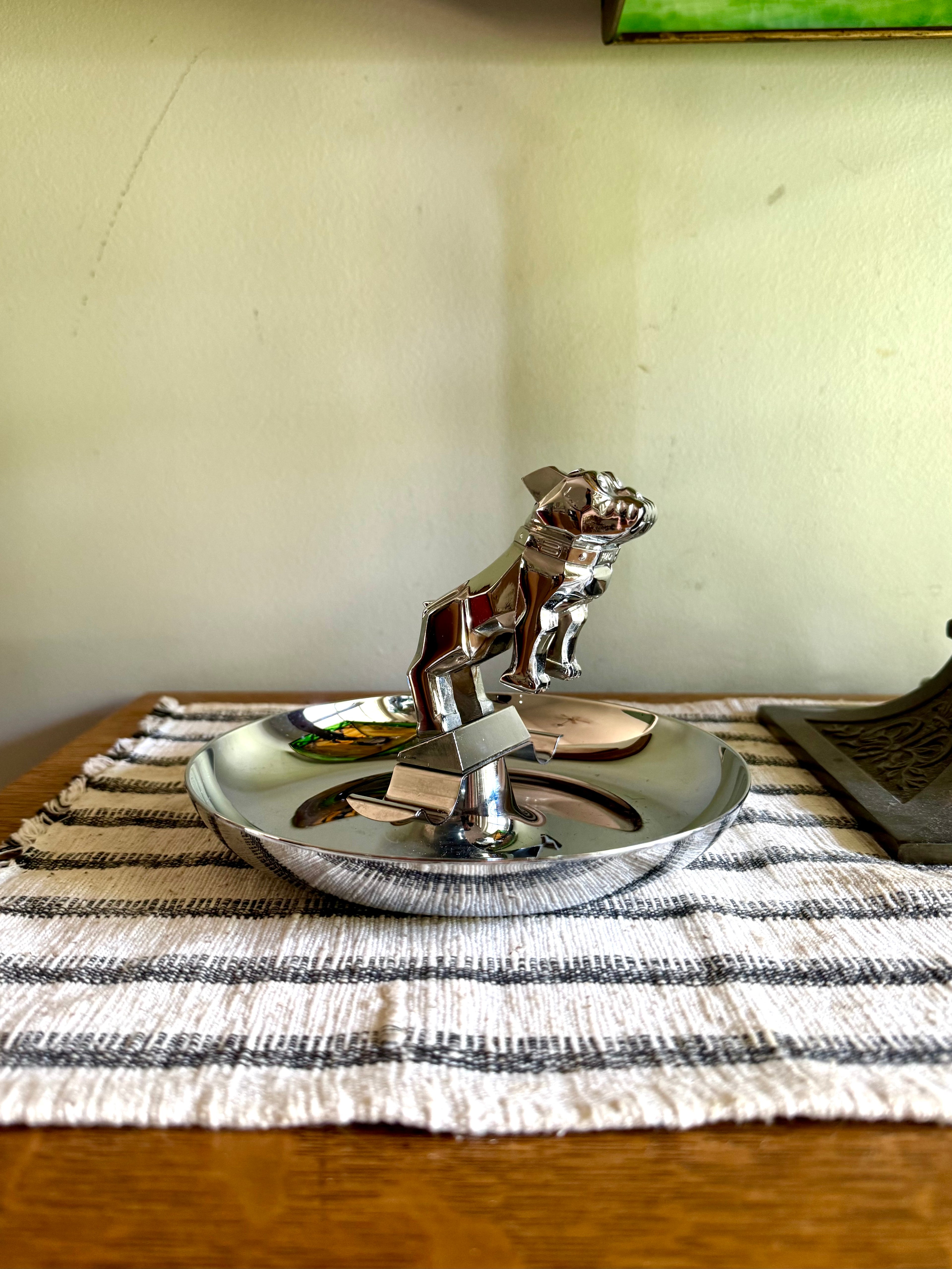 Vtg Original Mack Truck Hood Ornament Advertisement Cigar Ashtray | Mack The Bulldog Cigar Ashtray | Mack Truck Chrome Hood Ornament Ashtray