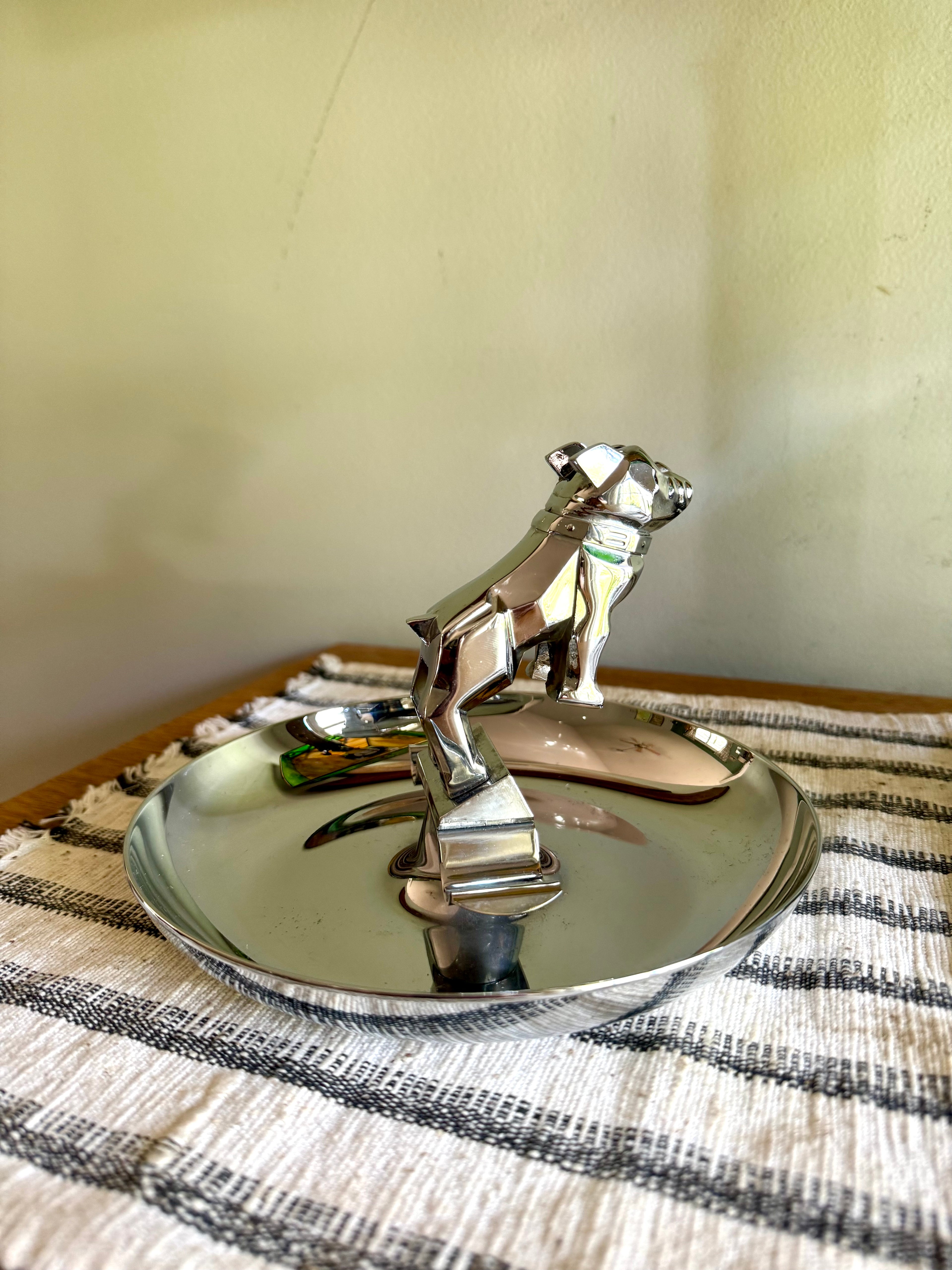 Vtg Original Mack Truck Hood Ornament Advertisement Cigar Ashtray | Mack The Bulldog Cigar Ashtray | Mack Truck Chrome Hood Ornament Ashtray