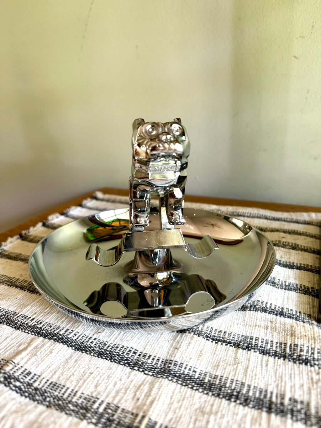 Vtg Original Mack Truck Hood Ornament Advertisement Cigar Ashtray | Mack The Bulldog Cigar Ashtray | Mack Truck Chrome Hood Ornament Ashtray