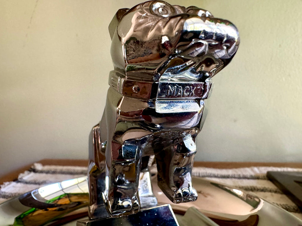 Vtg Original Mack Truck Hood Ornament Advertisement Cigar Ashtray | Mack The Bulldog Cigar Ashtray | Mack Truck Chrome Hood Ornament Ashtray
