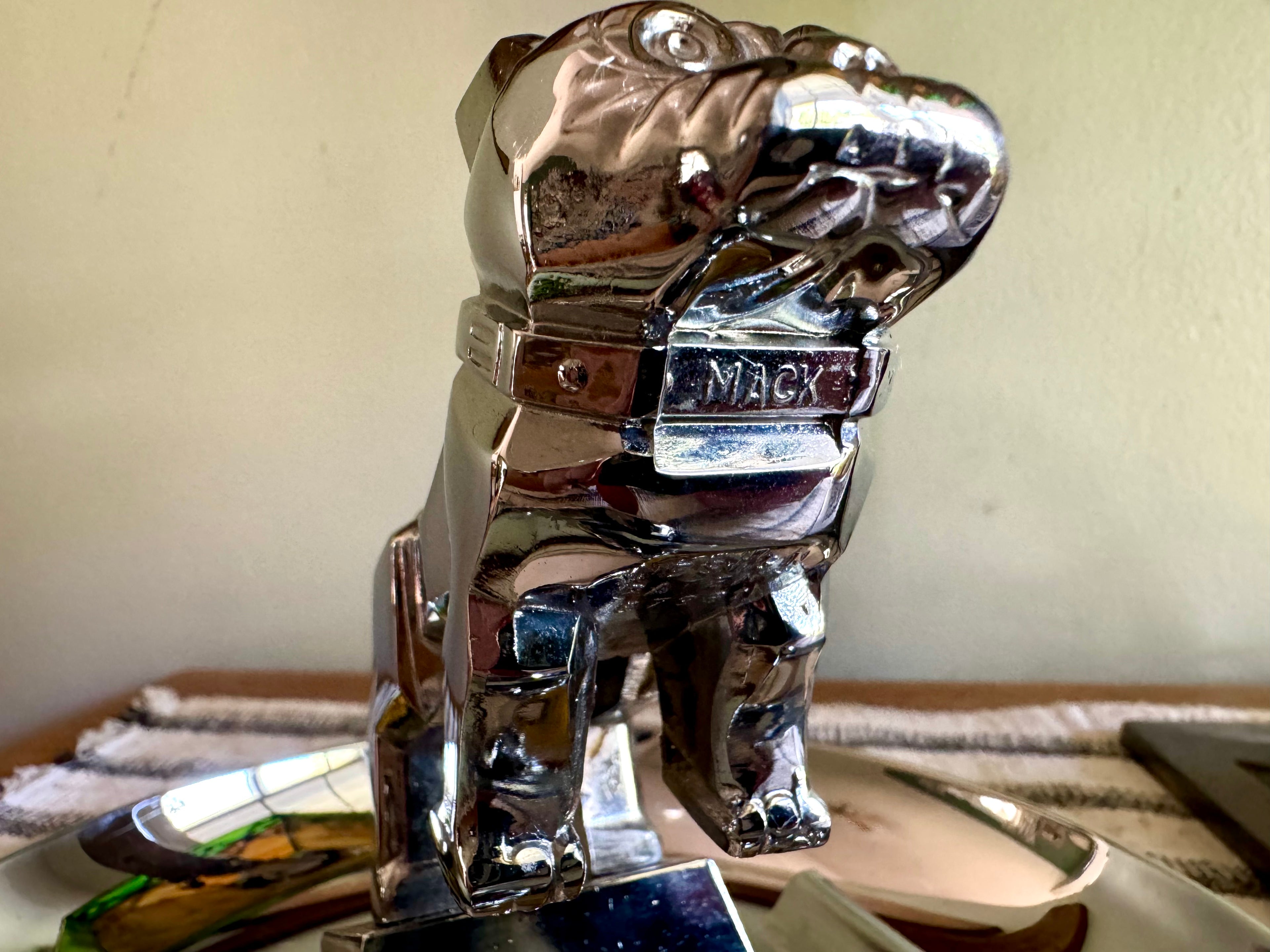 Vtg Original Mack Truck Hood Ornament Advertisement Cigar Ashtray | Mack The Bulldog Cigar Ashtray | Mack Truck Chrome Hood Ornament Ashtray