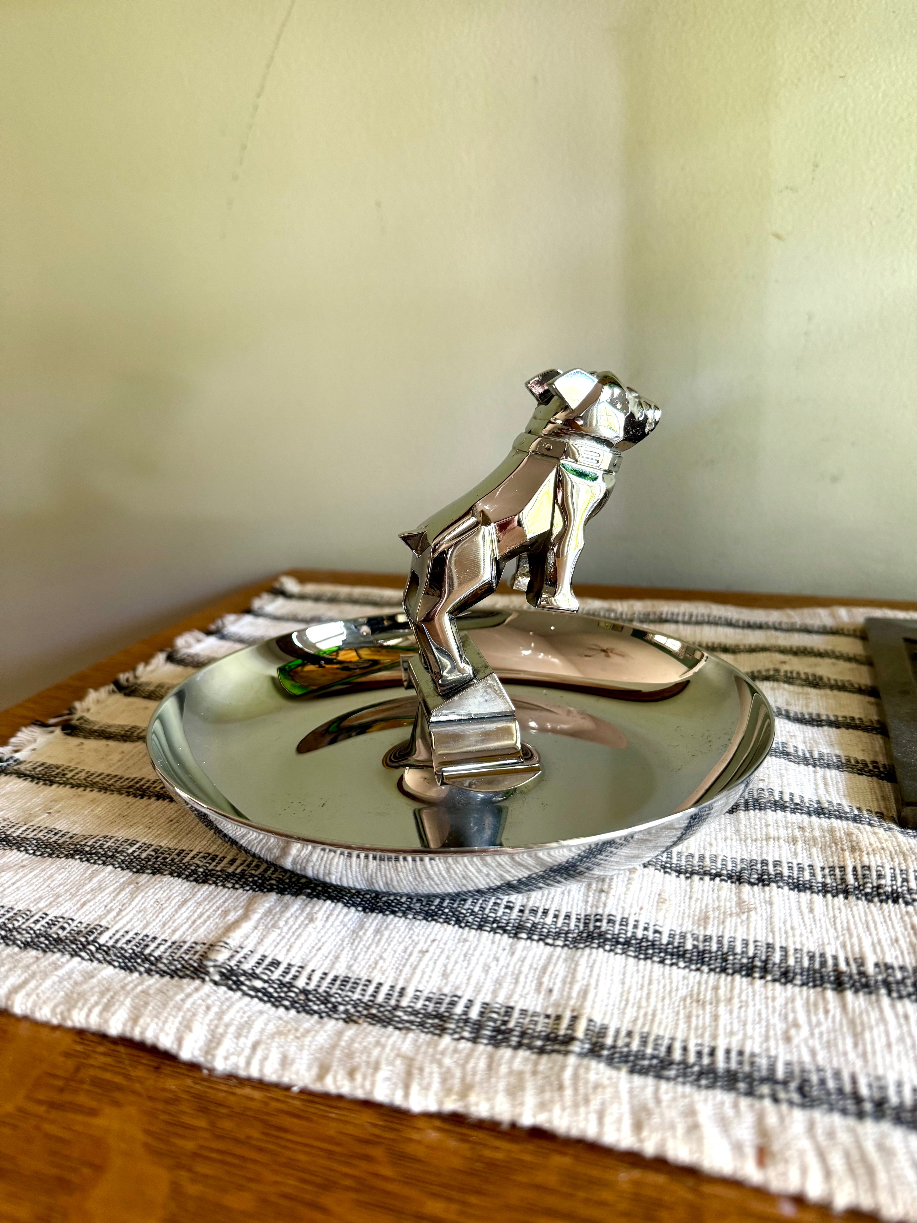Vtg Original Mack Truck Hood Ornament Advertisement Cigar Ashtray | Mack The Bulldog Cigar Ashtray | Mack Truck Chrome Hood Ornament Ashtray