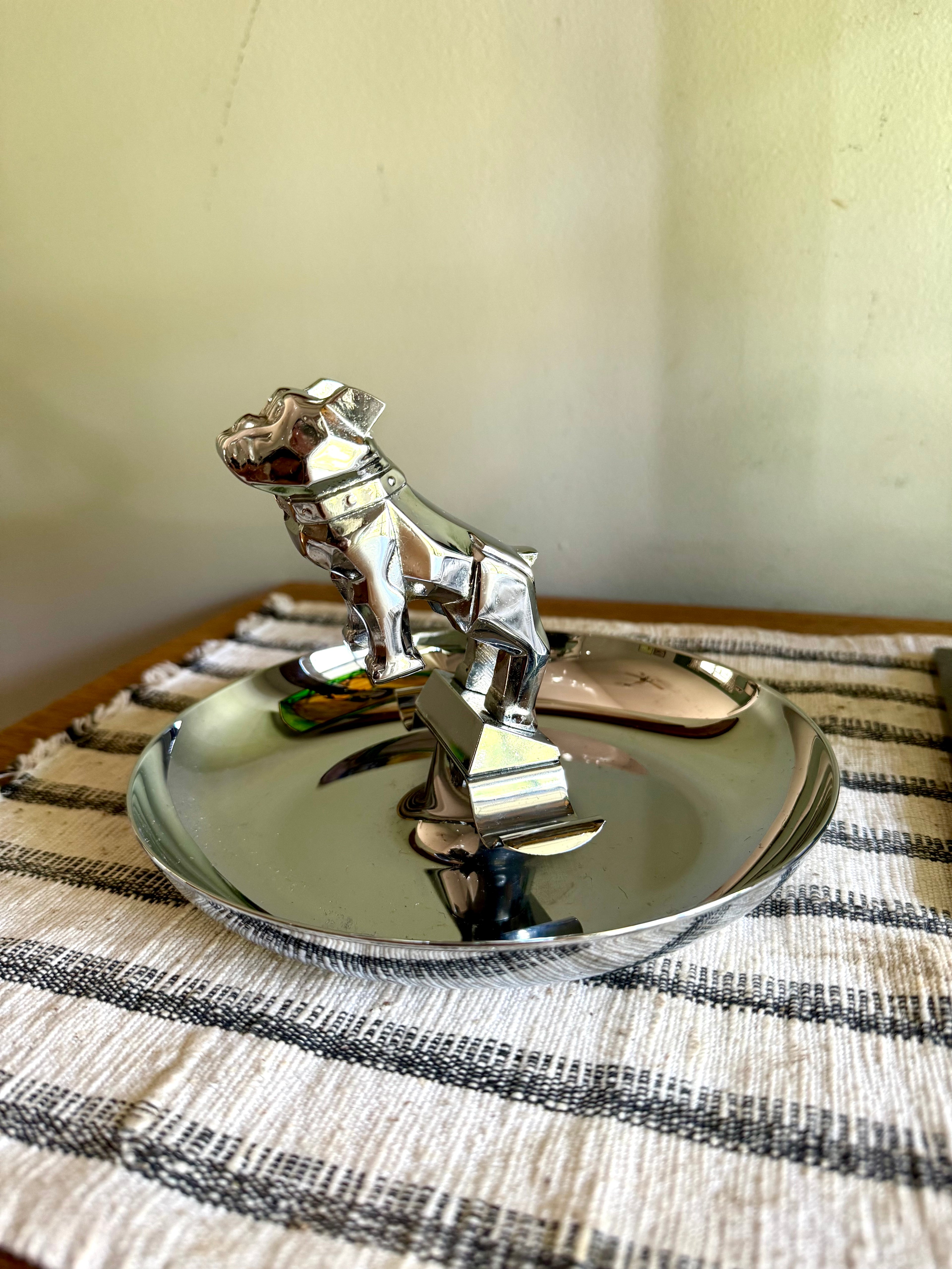 Vtg Original Mack Truck Hood Ornament Advertisement Cigar Ashtray | Mack The Bulldog Cigar Ashtray | Mack Truck Chrome Hood Ornament Ashtray
