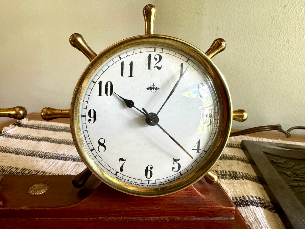 1950's Chevrolet 100 Car Club Desk Clock and Barometer |  Swift & Anderson Nautical Clock and Barometer | Electric Desk Clock and Barometer