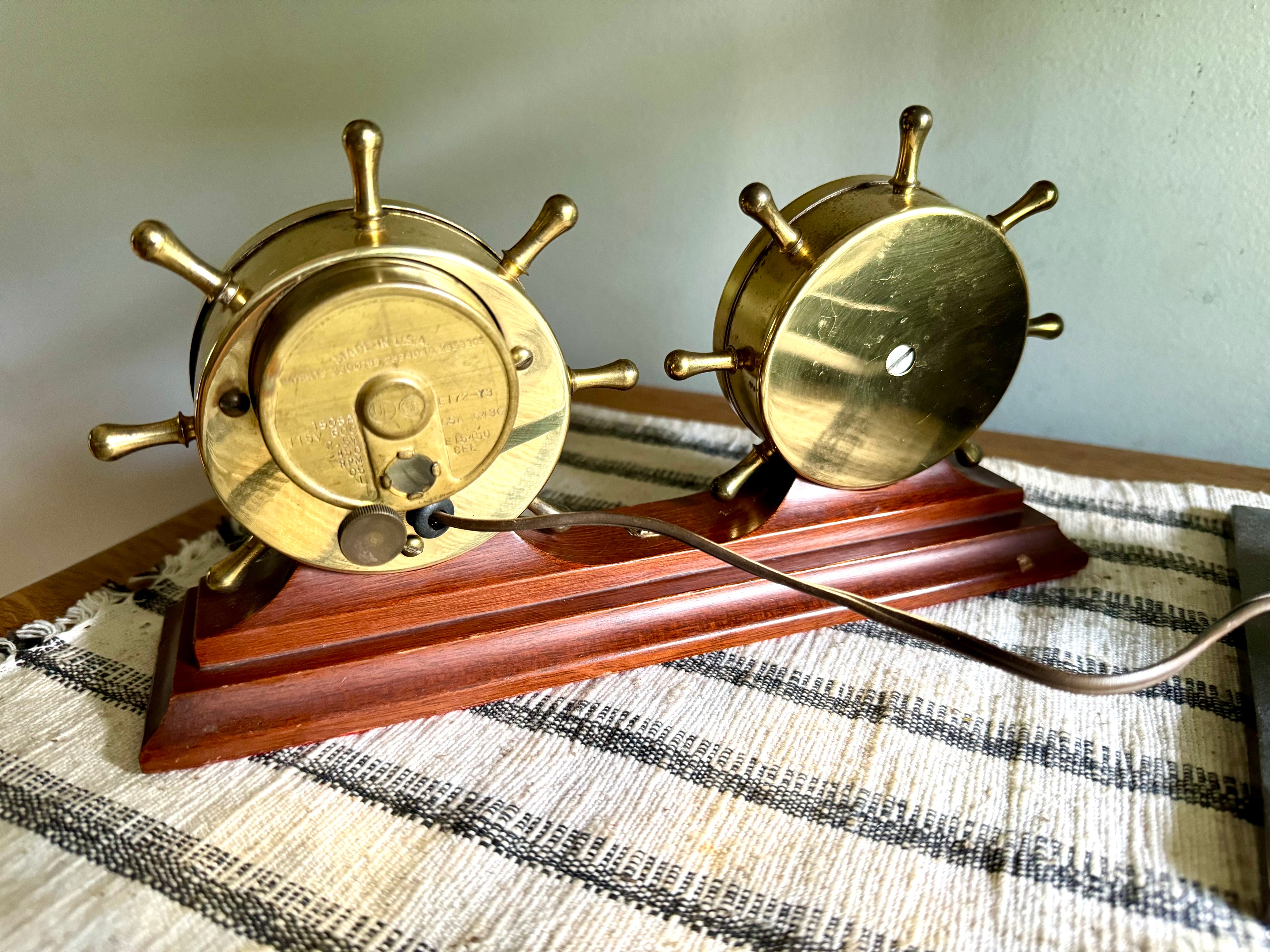 1950's Chevrolet 100 Car Club Desk Clock and Barometer |  Swift & Anderson Nautical Clock and Barometer | Electric Desk Clock and Barometer