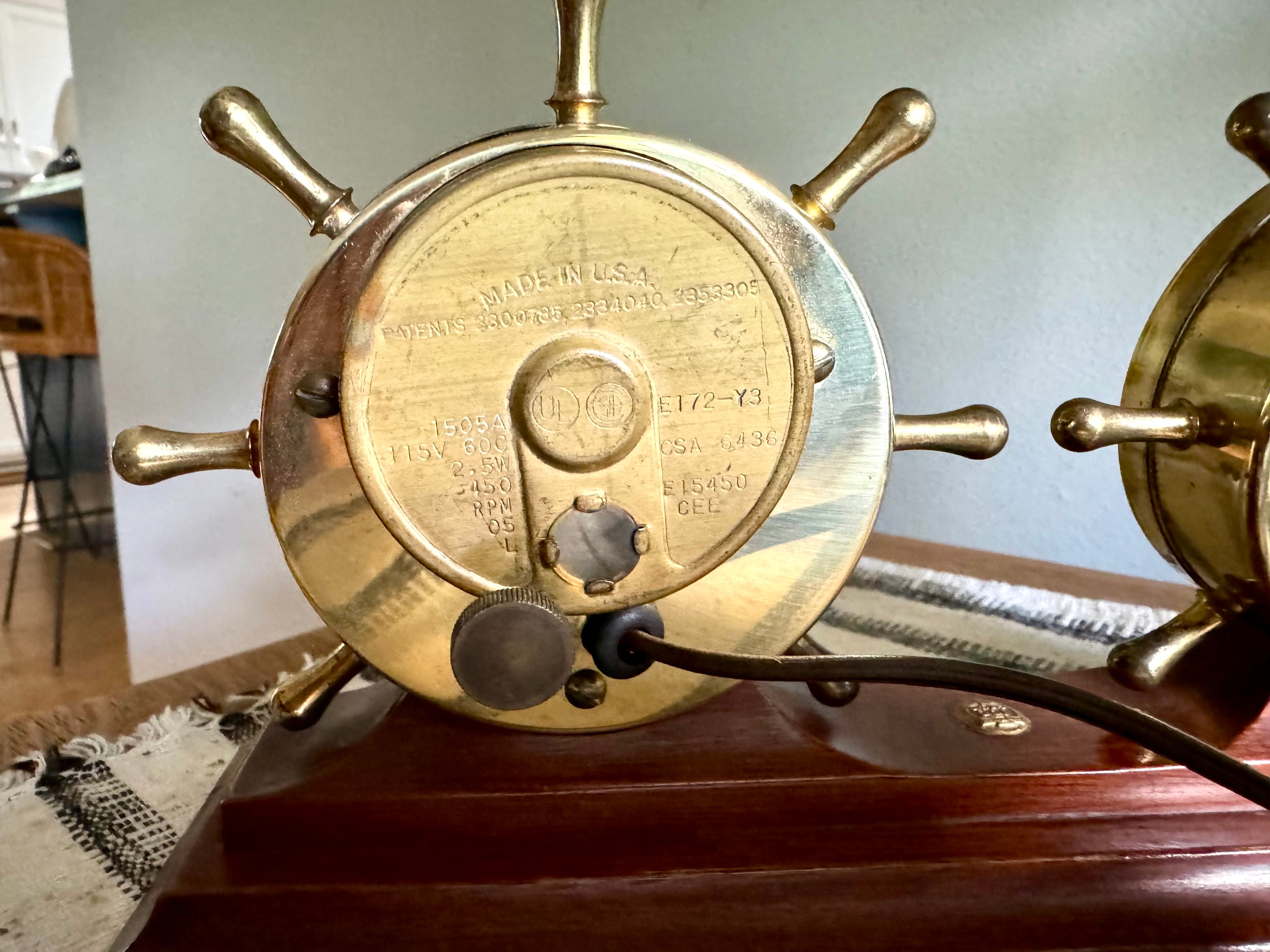 1950's Chevrolet 100 Car Club Desk Clock and Barometer |  Swift & Anderson Nautical Clock and Barometer | Electric Desk Clock and Barometer