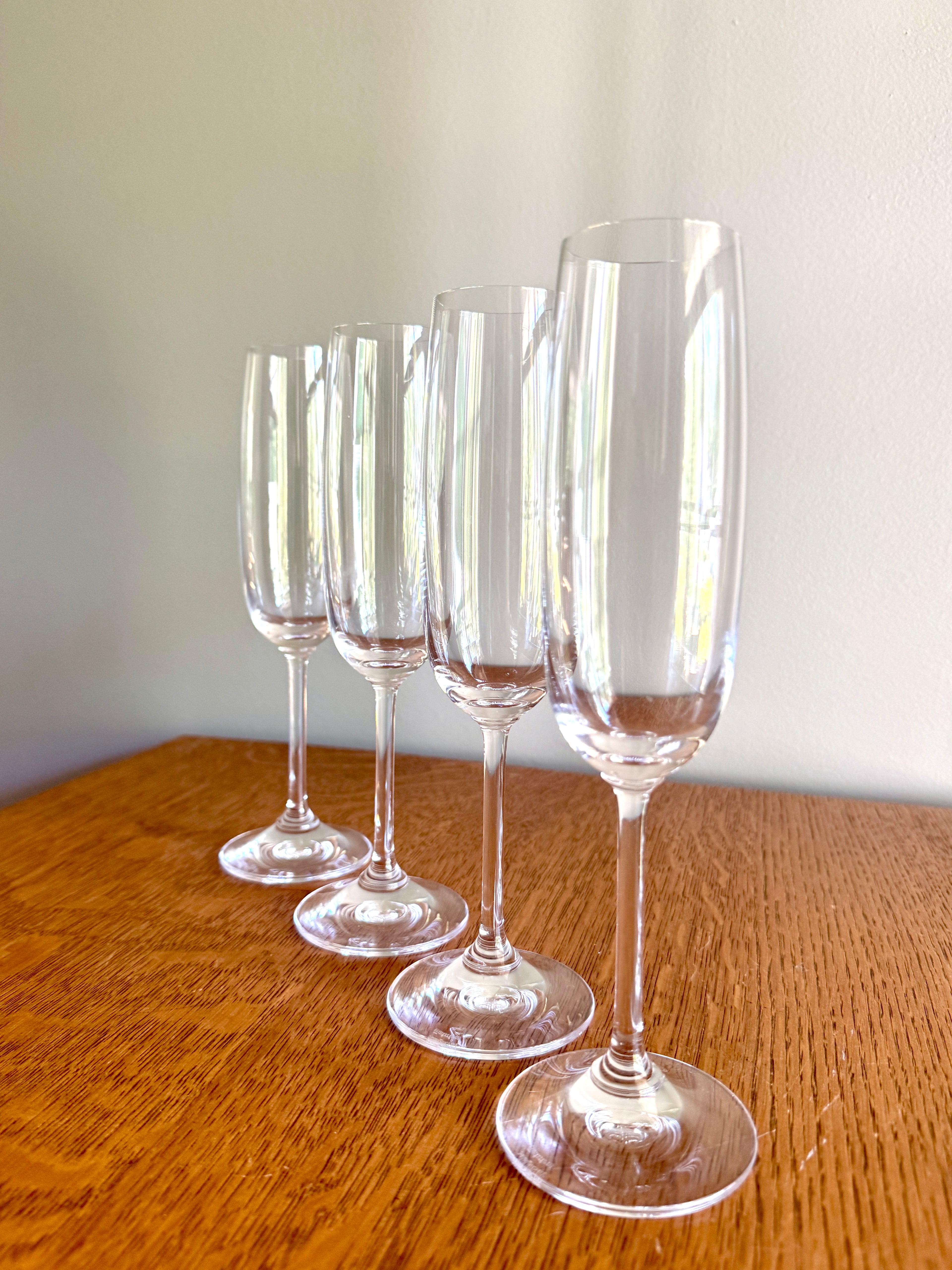 Set of 4 of Waterford Marquis Crystal Champagne Flutes ~ Crystal Marquis Fluted Glasses