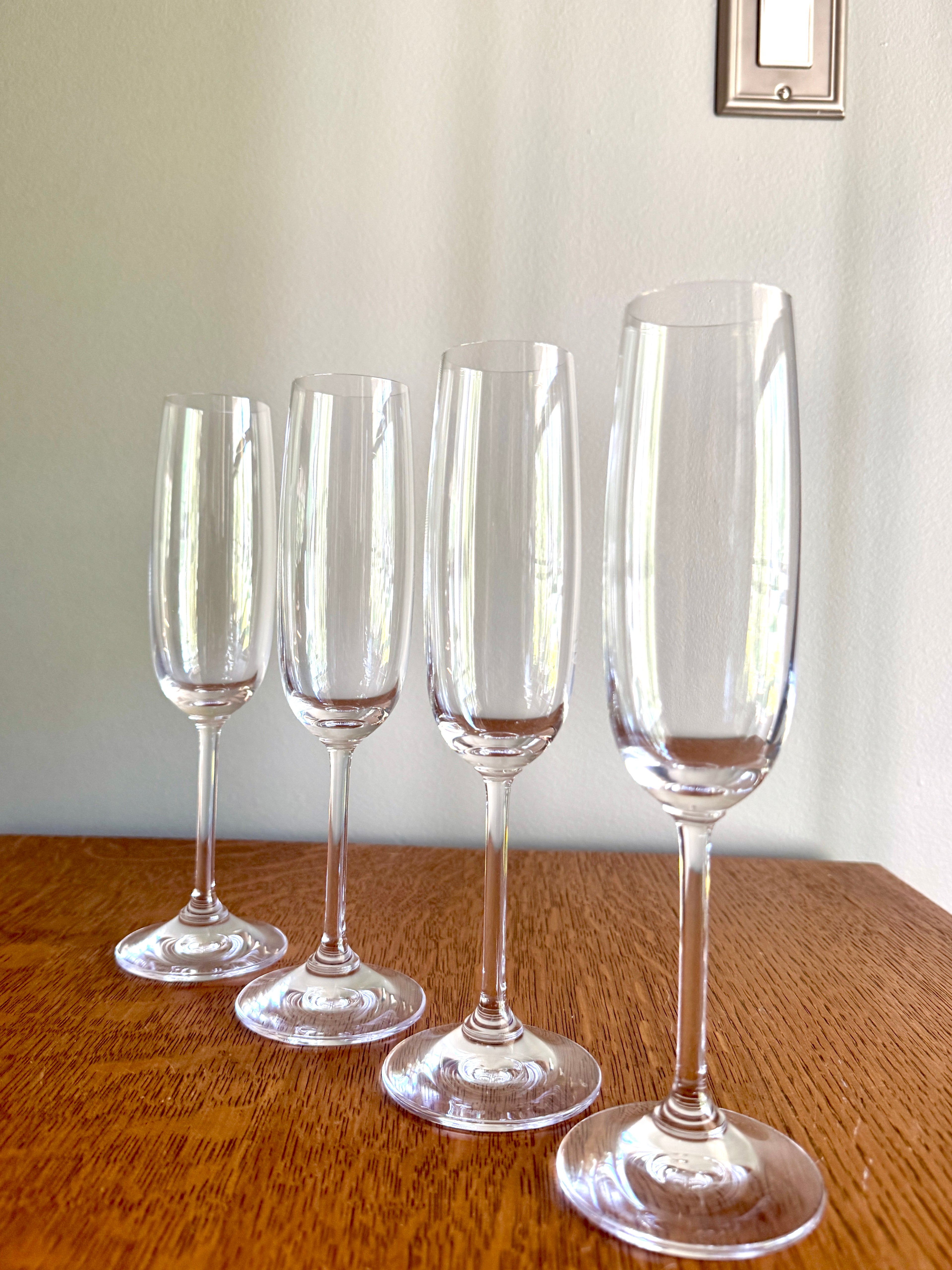 Set of 4 of Waterford Marquis Crystal Champagne Flutes ~ Crystal Marquis Fluted Glasses