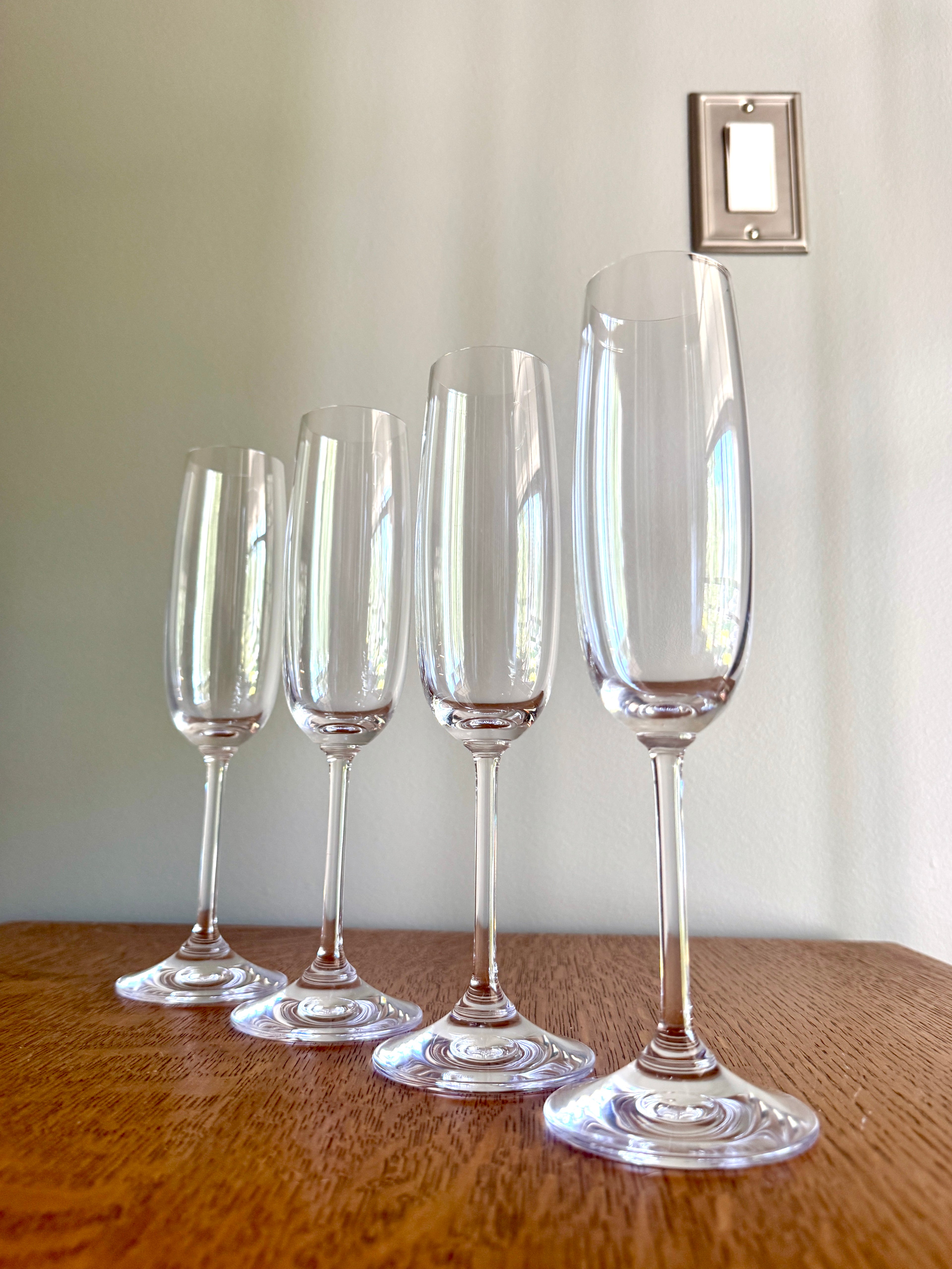 Set of 4 of Waterford Marquis Crystal Champagne Flutes ~ Crystal Marquis Fluted Glasses