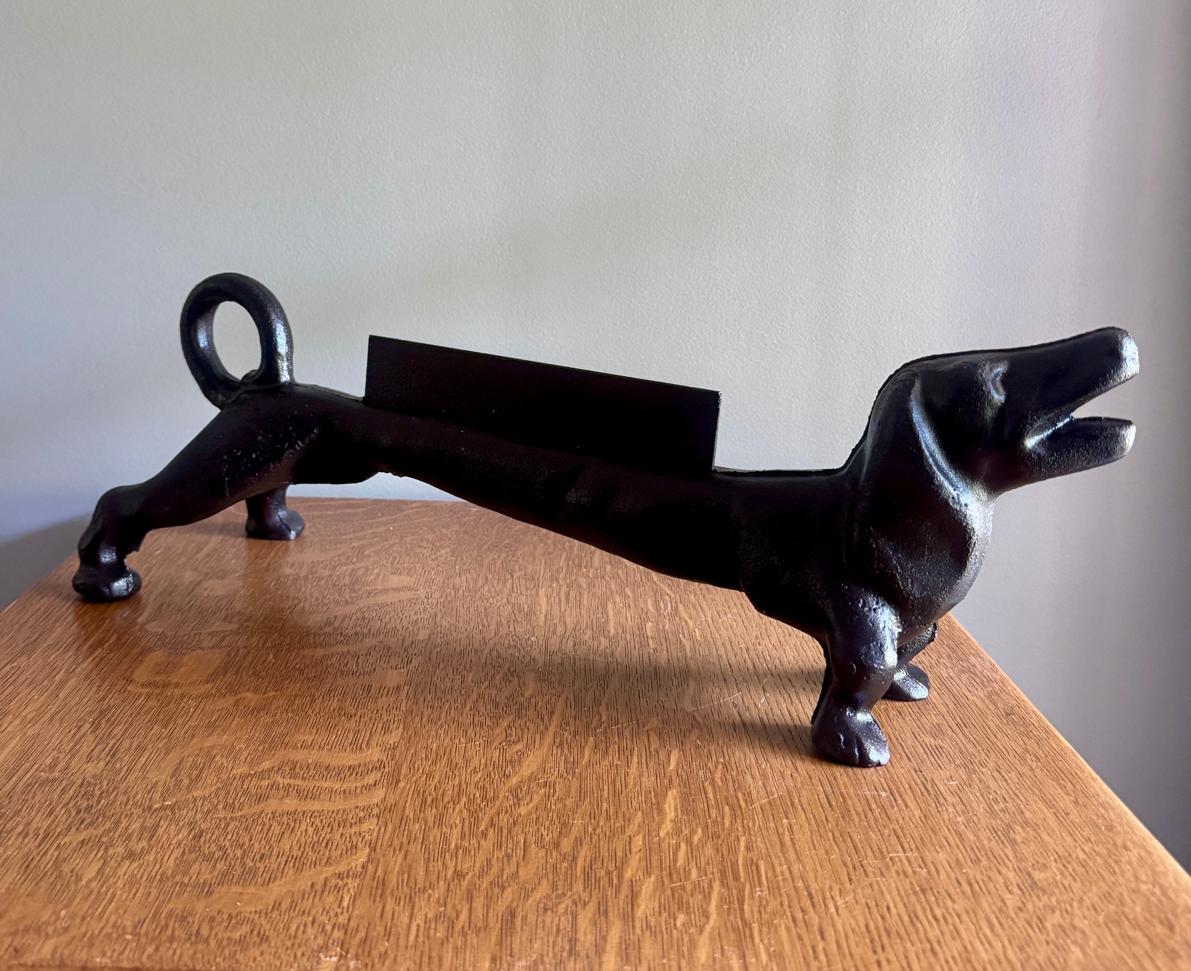 1930s Cast Iron Dachshund Dog Shoe / Boot Scraper 21" long, 25lbs ~ Cast Iron Weiner Dog Boot Scraper