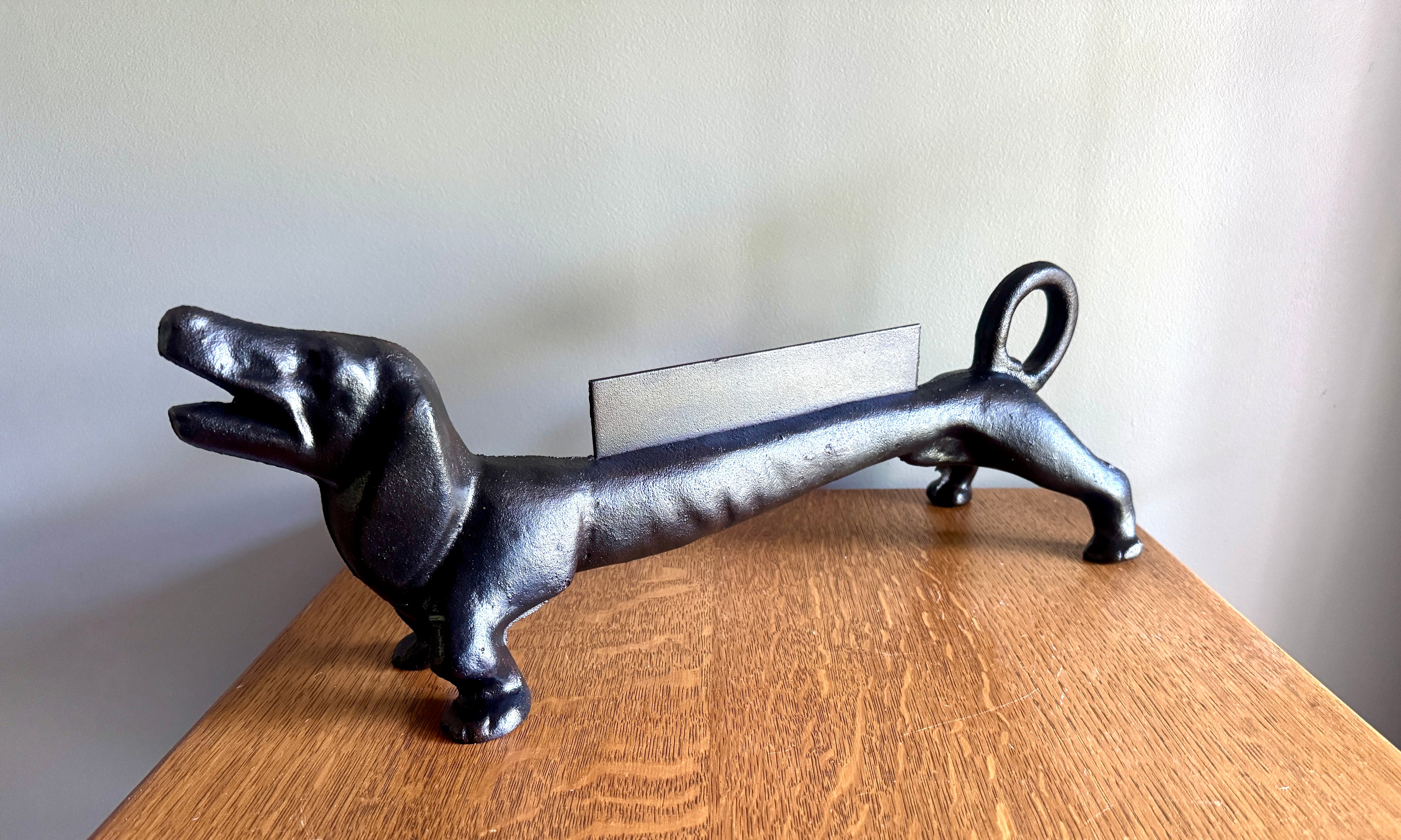 1930s Cast Iron Dachshund Dog Shoe / Boot Scraper 21" long, 25lbs ~ Cast Iron Weiner Dog Boot Scraper