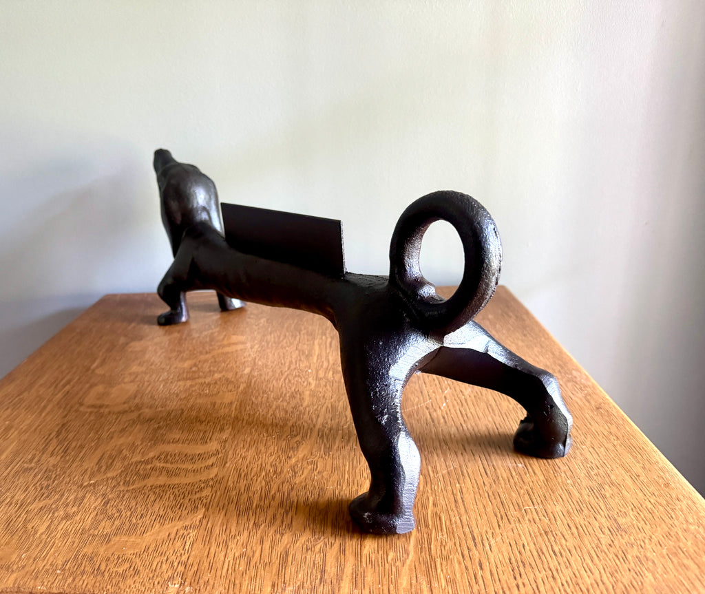 1930s Cast Iron Dachshund Dog Shoe / Boot Scraper 21" long, 25lbs ~ Cast Iron Weiner Dog Boot Scraper