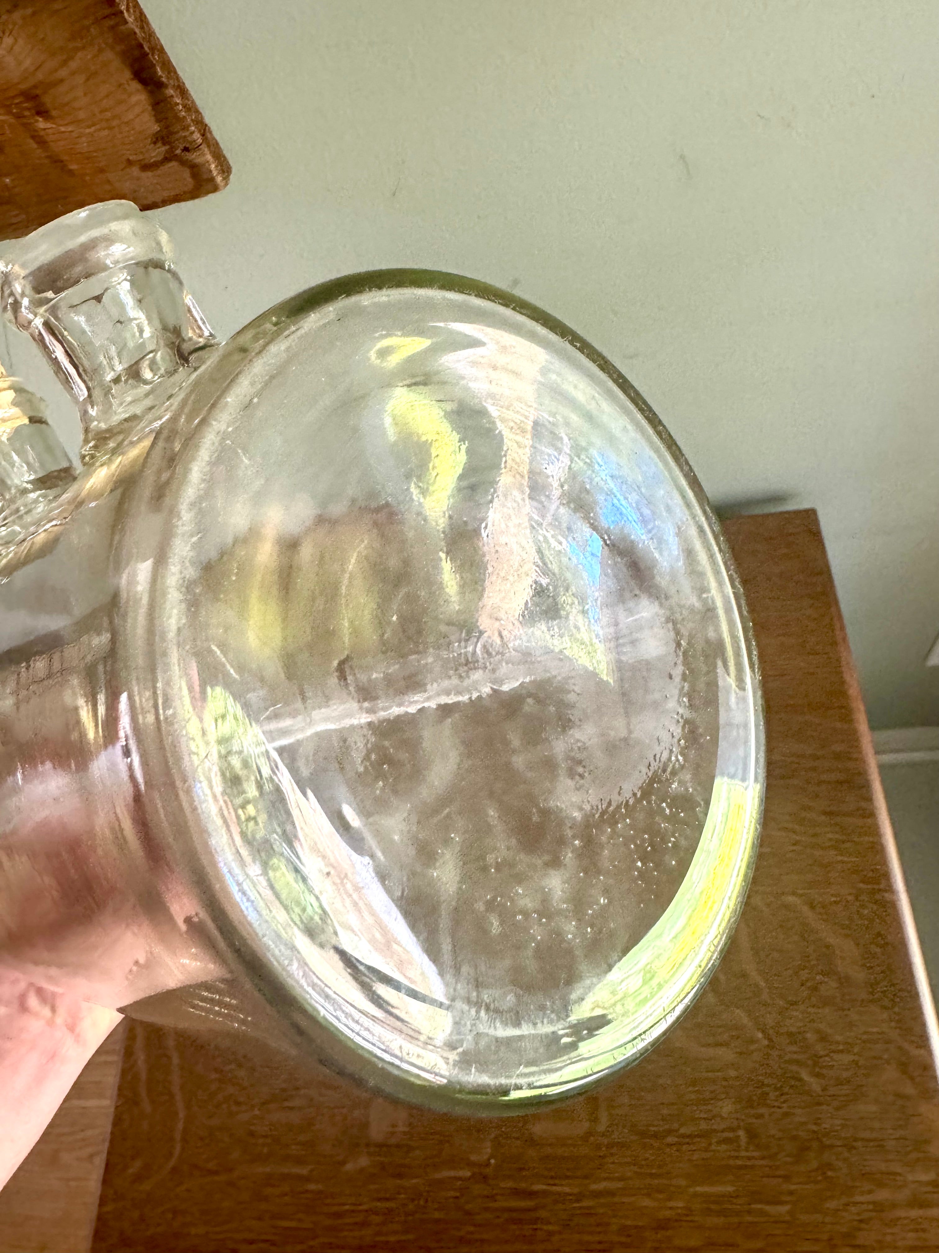 Vintage Large Chemistry Bottle | Large Laboratory Glass Flask | Unique 4 Spout Scientific Bottle | Large Glass Beaker | Vintage Chemistry
