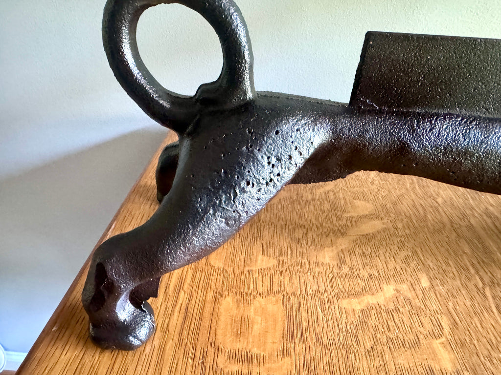 1930s Cast Iron Dachshund Dog Shoe / Boot Scraper 21" long, 25lbs ~ Cast Iron Weiner Dog Boot Scraper