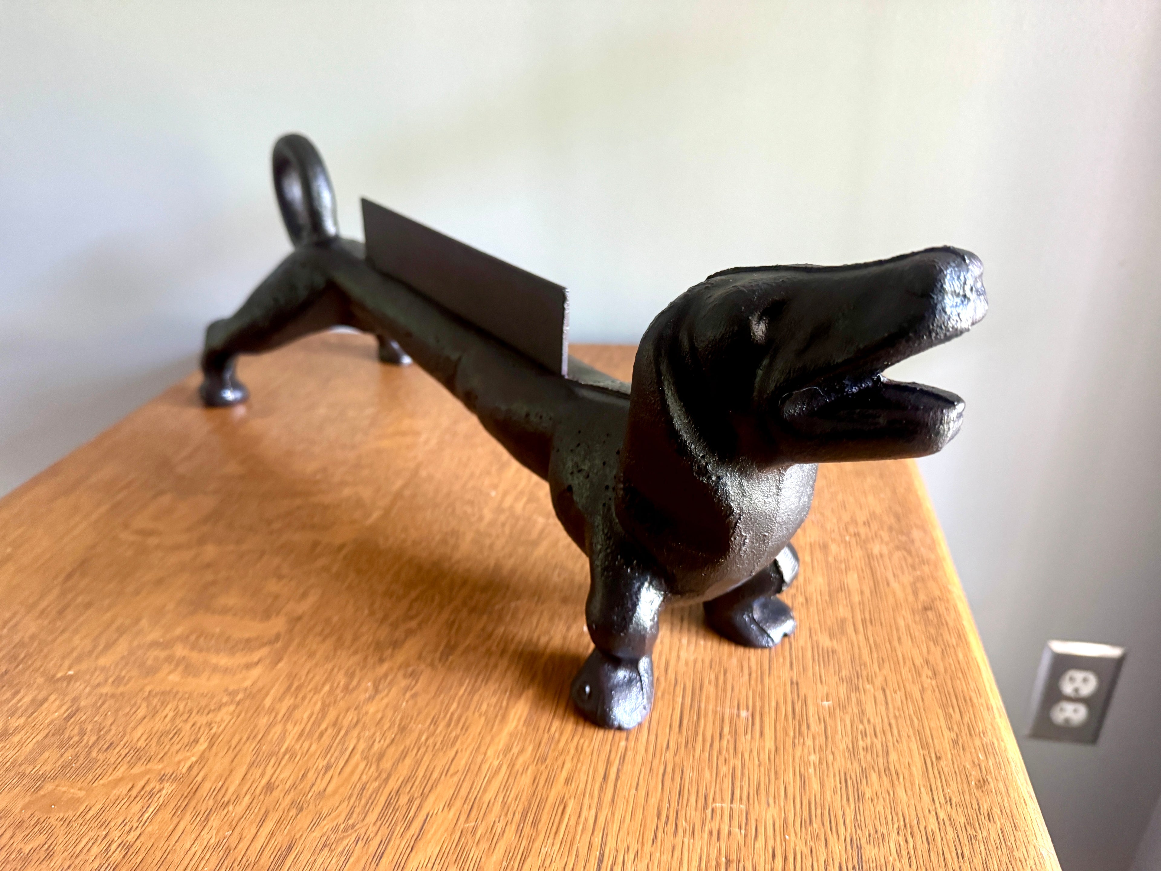 1930s Cast Iron Dachshund Dog Shoe / Boot Scraper 21" long, 25lbs ~ Cast Iron Weiner Dog Boot Scraper