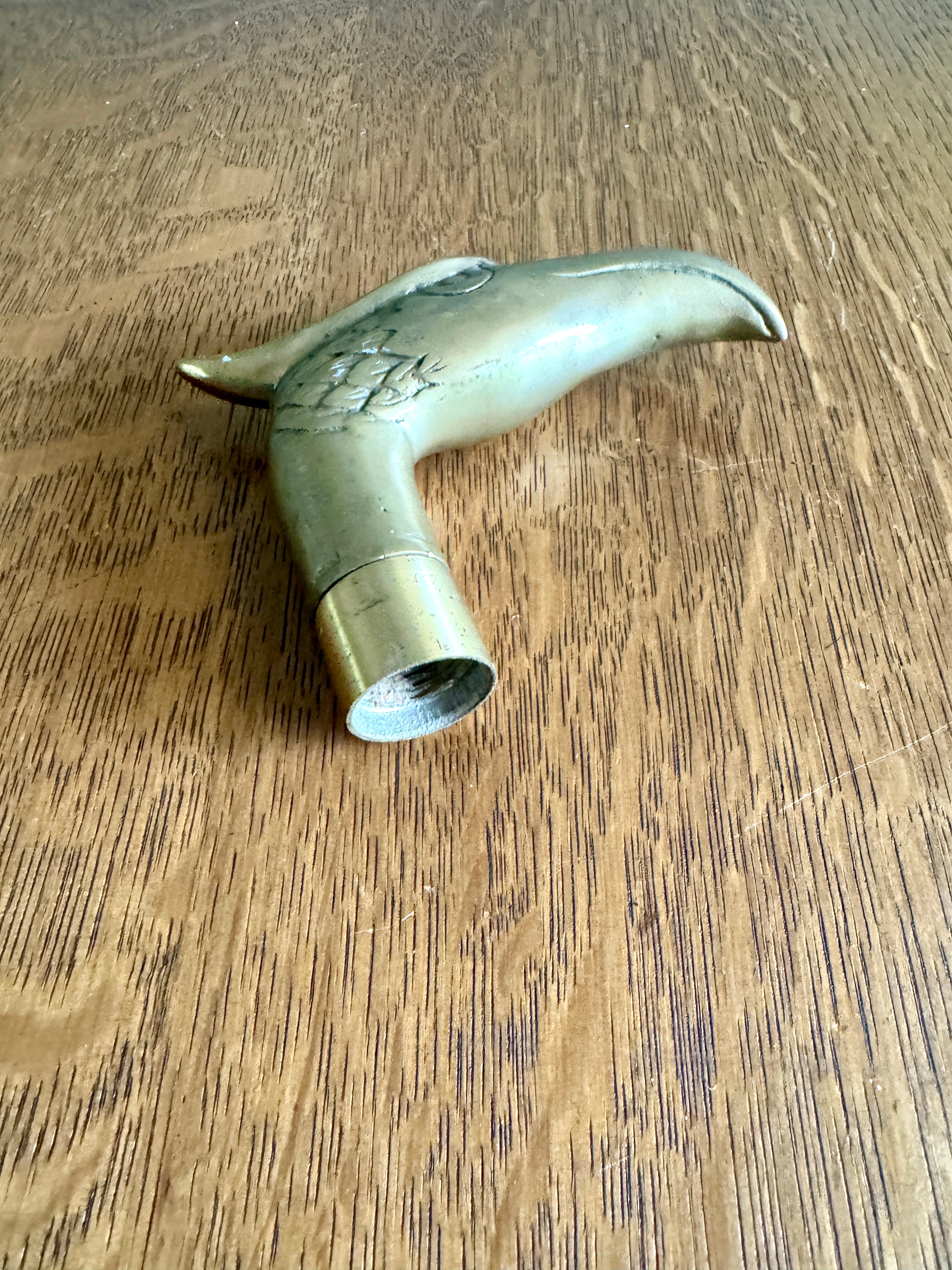Vintage Brass Eagle Head Cane Handle ~ Hawk Head Walking Cane Handle