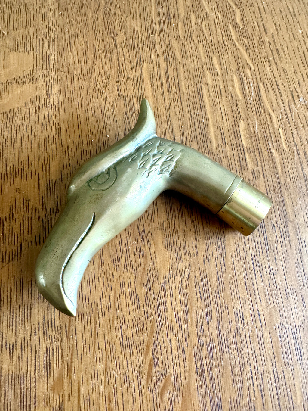 Vintage Brass Eagle Head Cane Handle ~ Hawk Head Walking Cane Handle