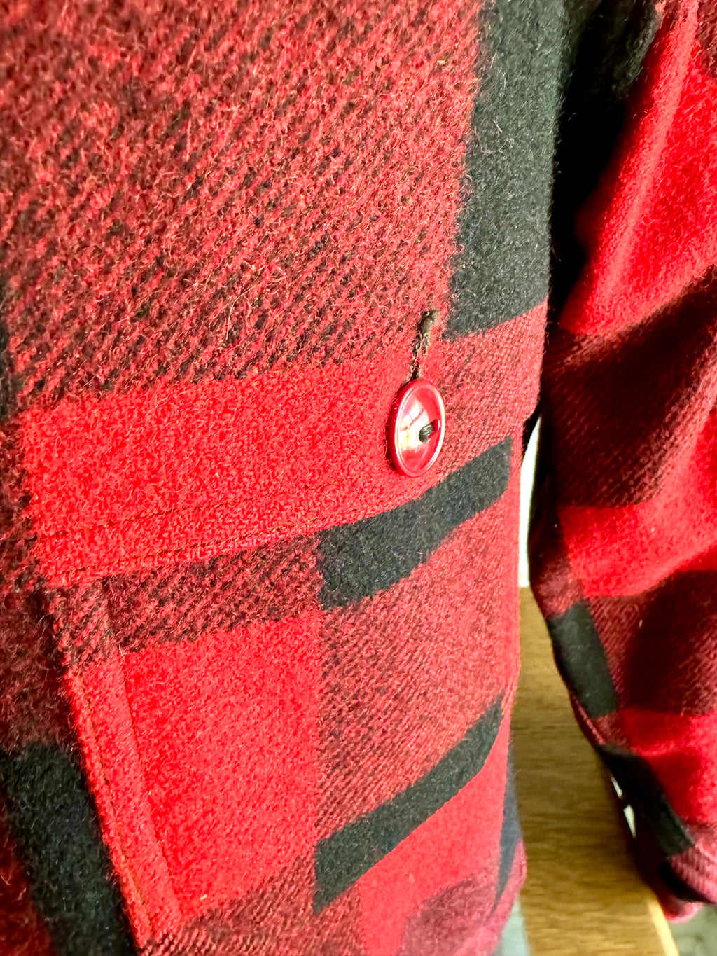 Vintage 50's Woolrich Wool Coat | Woolrich Hunting Jacket | Woolrich 124 Plaid Wool Blend Jacket | Buffalo Plaid Jacket | Made In USA