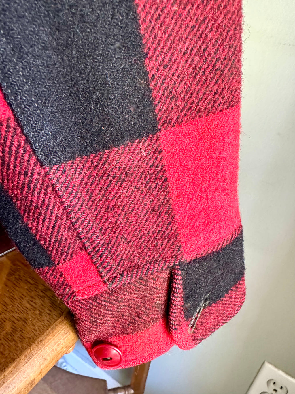 Vintage 50's Woolrich Wool Coat | Woolrich Hunting Jacket | Woolrich 124 Plaid Wool Blend Jacket | Buffalo Plaid Jacket | Made In USA