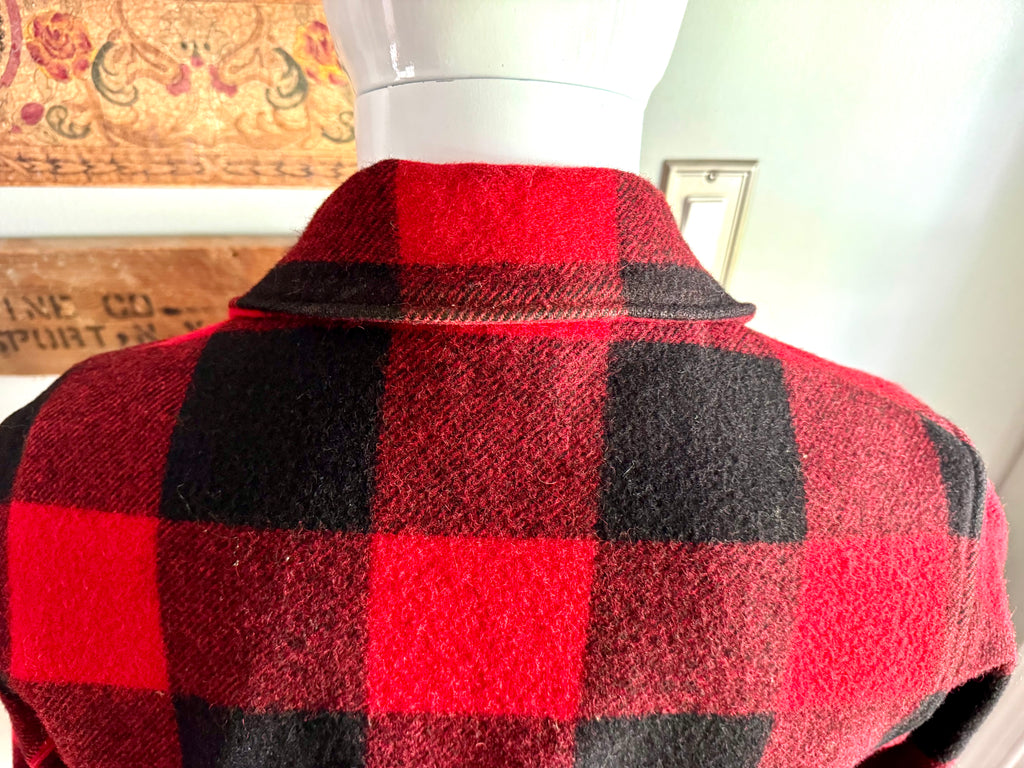 Vintage 50's Woolrich Wool Coat | Woolrich Hunting Jacket | Woolrich 124 Plaid Wool Blend Jacket | Buffalo Plaid Jacket | Made In USA