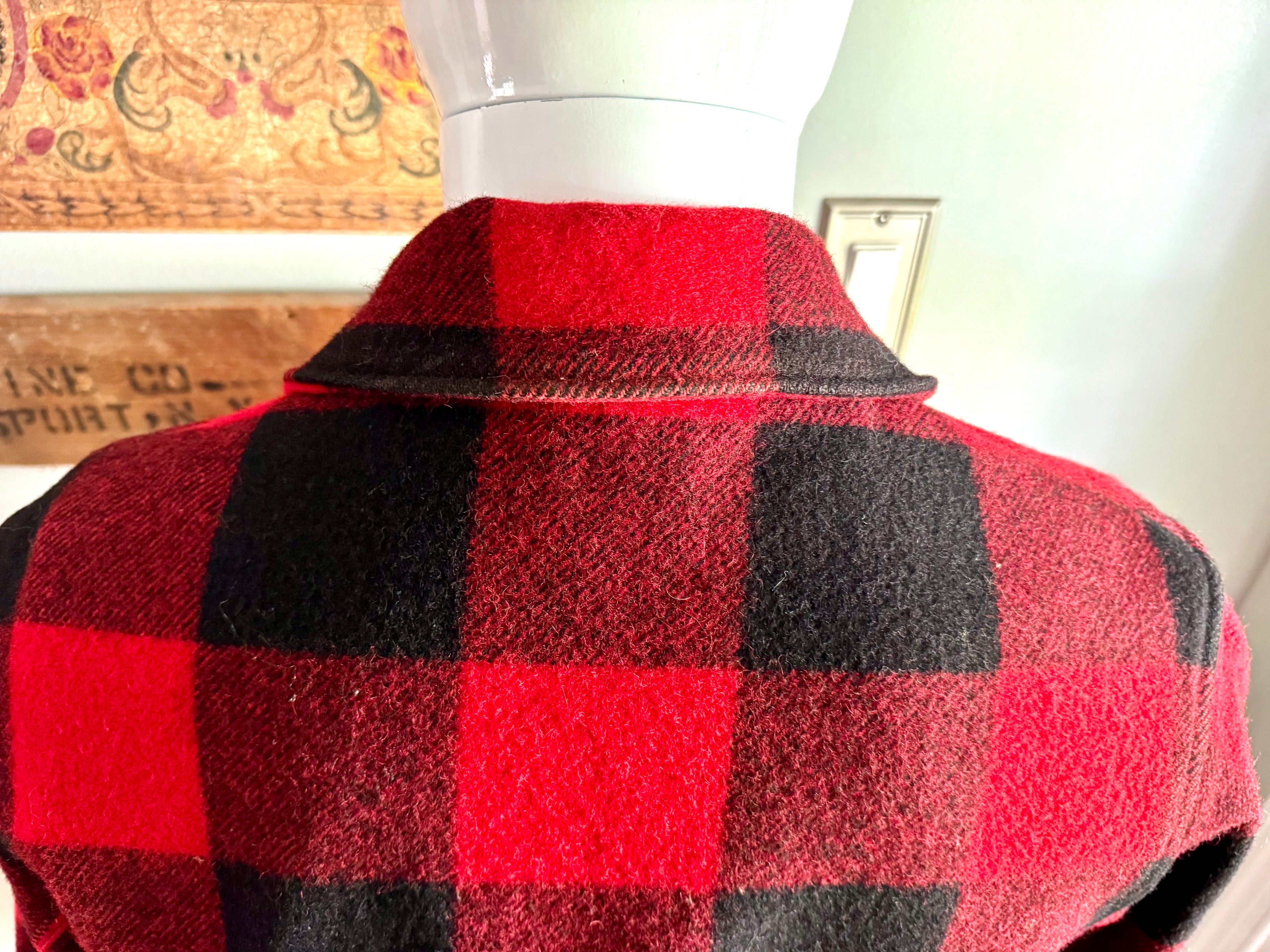 Vintage 50's Woolrich Wool Coat | Woolrich Hunting Jacket | Woolrich 124 Plaid Wool Blend Jacket | Buffalo Plaid Jacket | Made In USA