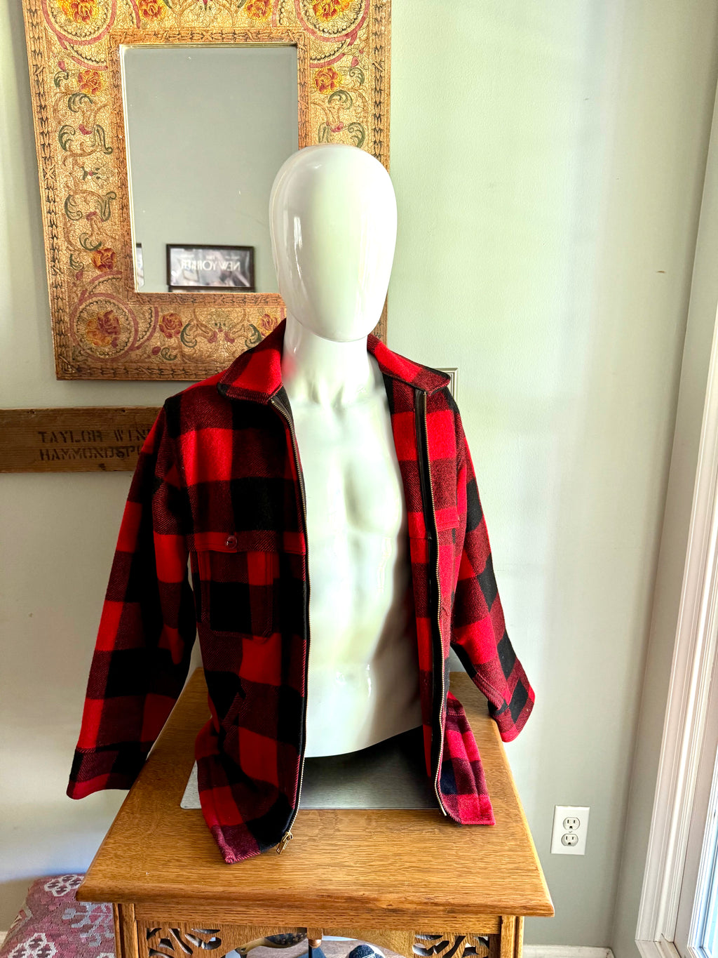 Vintage 50's Woolrich Wool Coat | Woolrich Hunting Jacket | Woolrich 124 Plaid Wool Blend Jacket | Buffalo Plaid Jacket | Made In USA