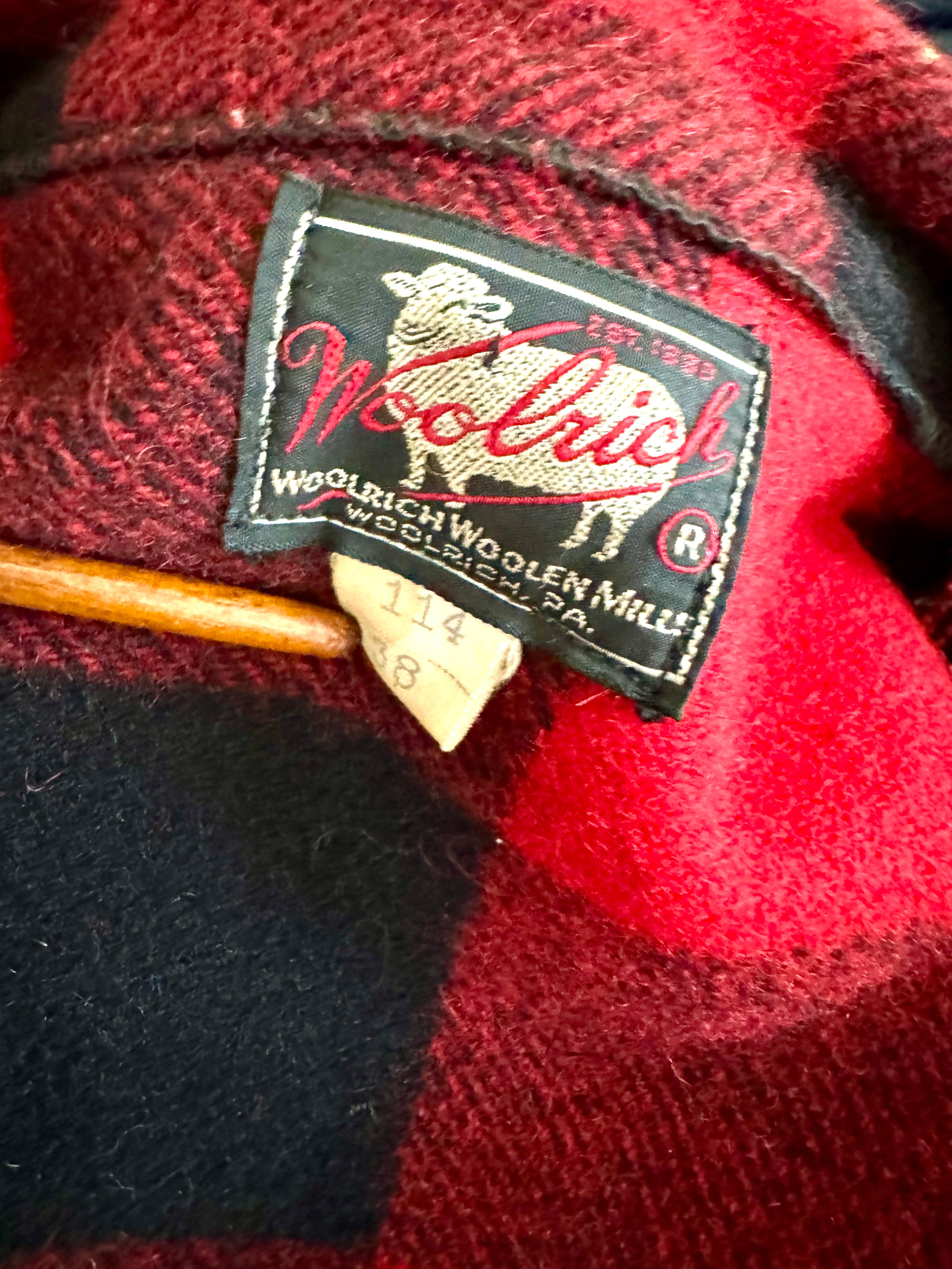 Vintage 50's Woolrich Wool Coat | Woolrich Hunting Jacket | Woolrich 124 Plaid Wool Blend Jacket | Buffalo Plaid Jacket | Made In USA