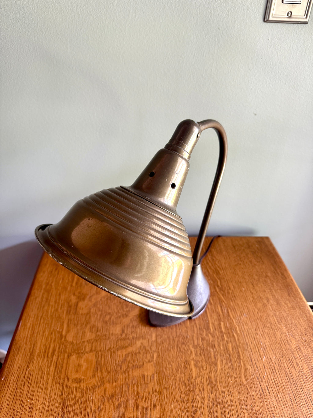 Mid Century Swivelier Co. Industrial Gooseneck Desk Lamp Work Light with Cast Iron Base