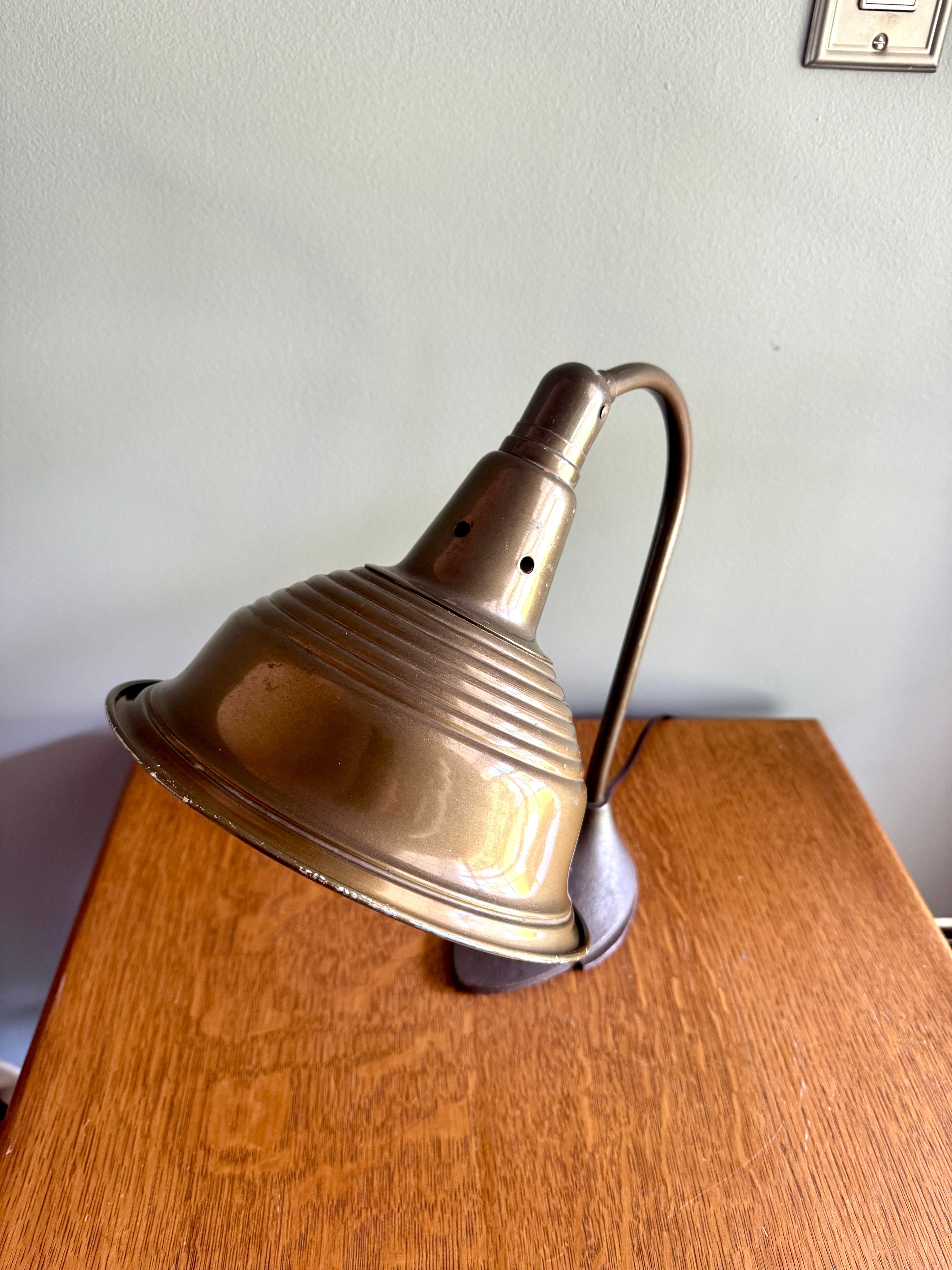 Mid Century Swivelier Co. Industrial Gooseneck Desk Lamp Work Light with Cast Iron Base