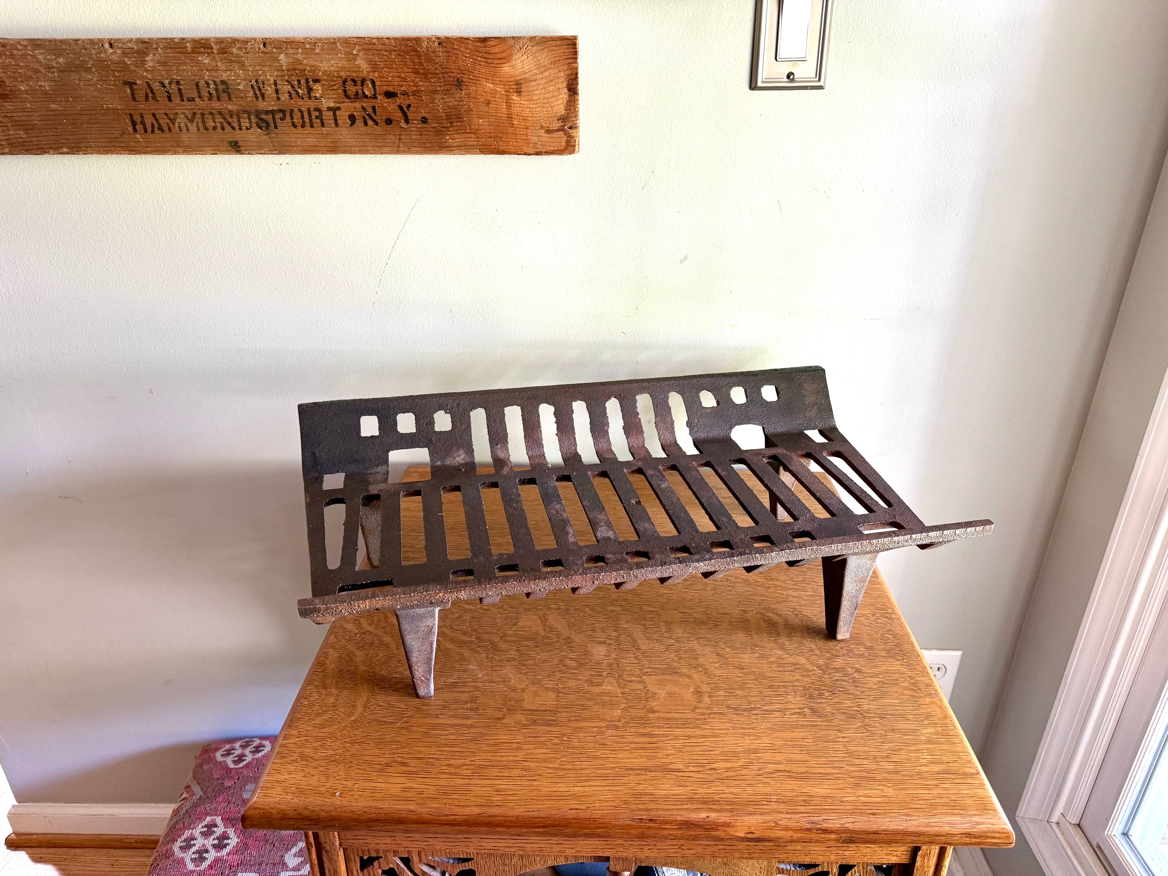 Vintage Vestal MFG. Fireplace Grate | Vestal 324ML Cast Iron Fireplace Grate | Rustic Cast Iron Fireplace Grate