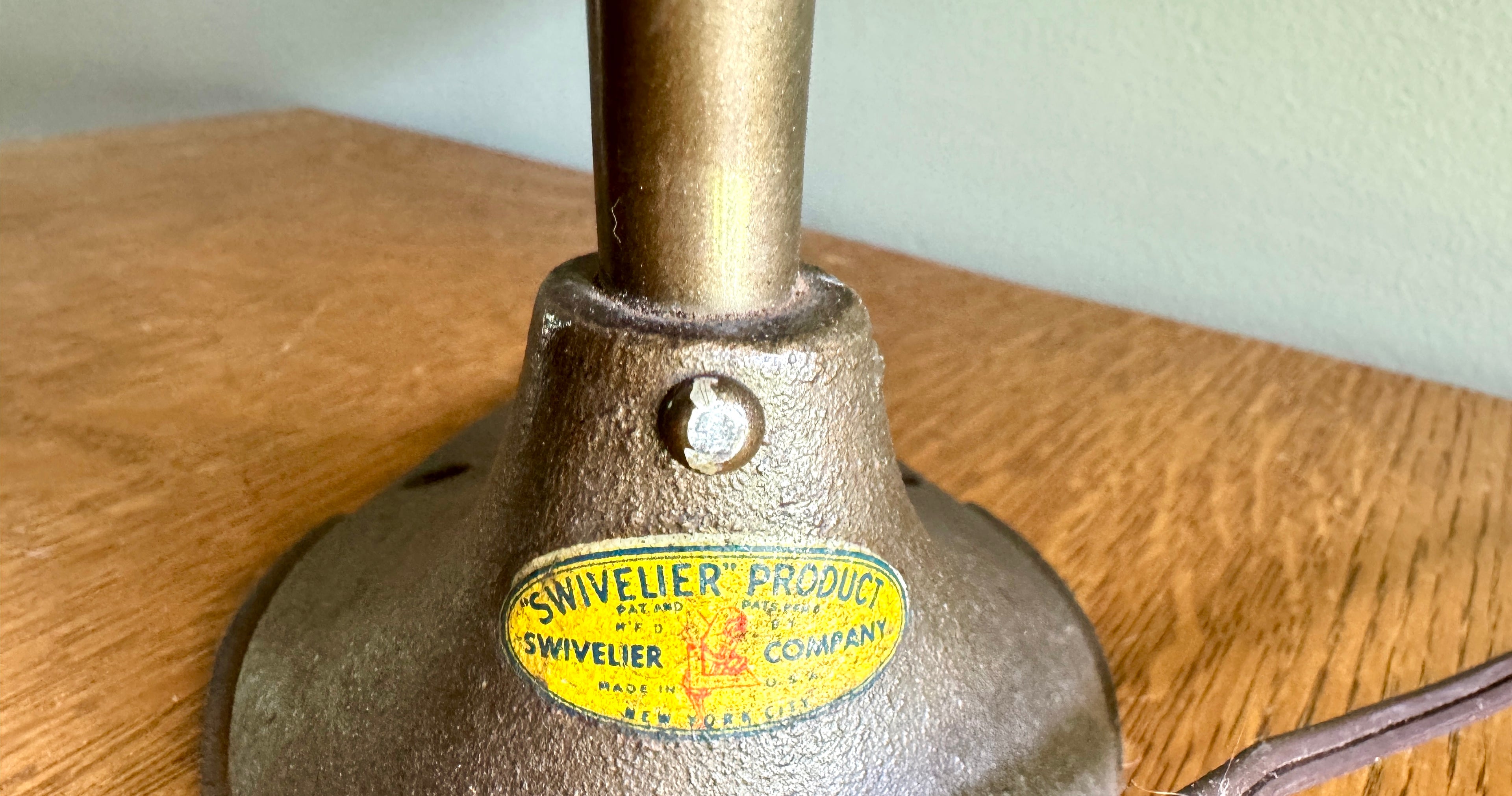 Mid Century Swivelier Co. Industrial Gooseneck Desk Lamp Work Light with Cast Iron Base