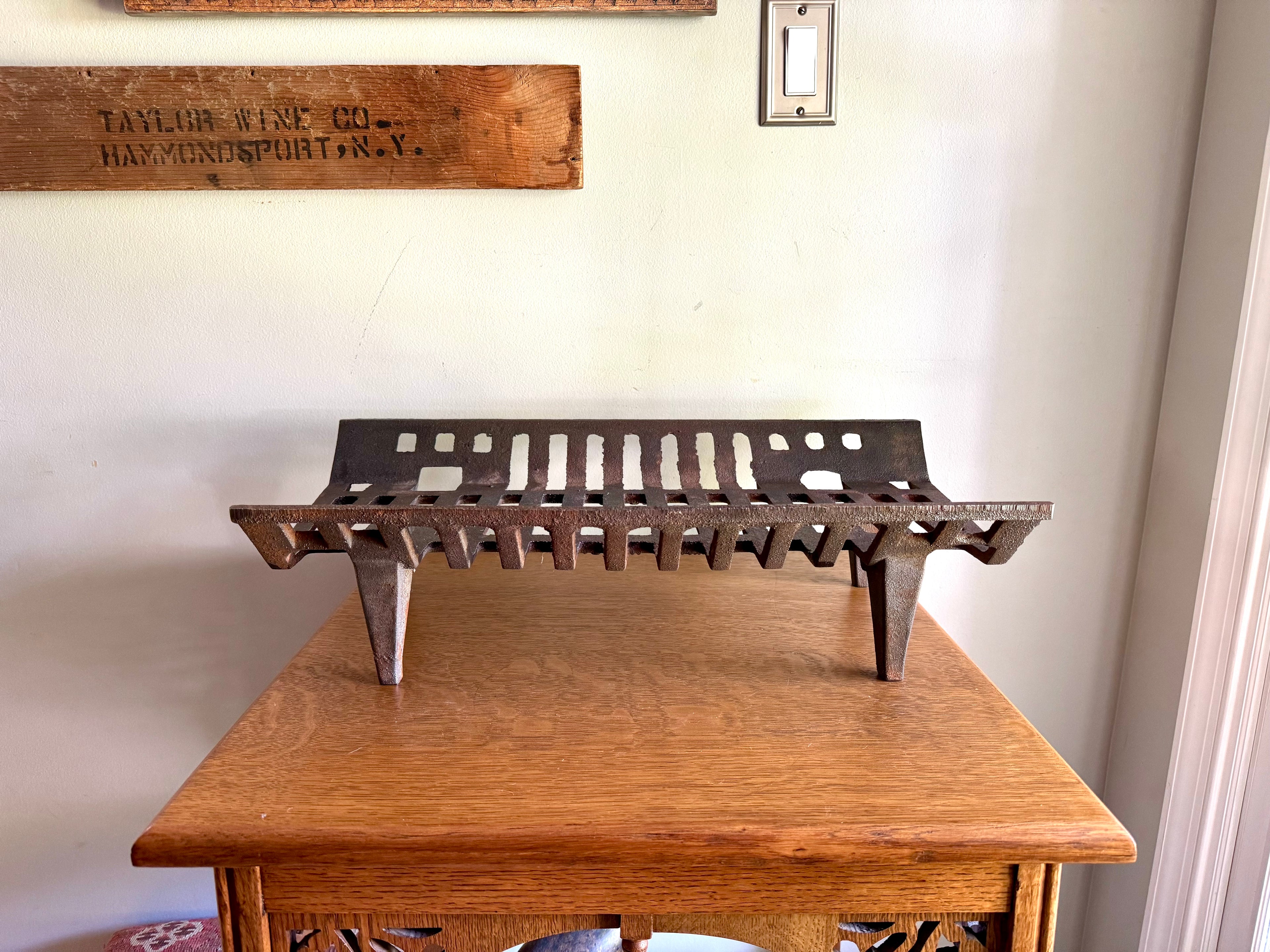 Vintage Vestal MFG. Fireplace Grate | Vestal 324ML Cast Iron Fireplace Grate | Rustic Cast Iron Fireplace Grate