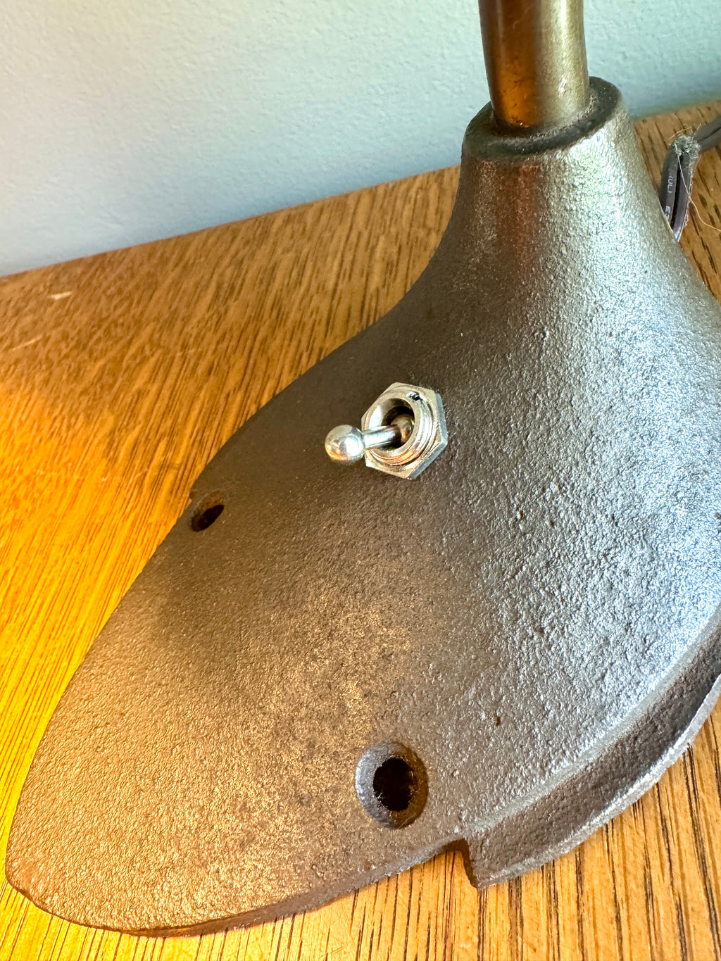 Mid Century Swivelier Co. Industrial Gooseneck Desk Lamp Work Light with Cast Iron Base