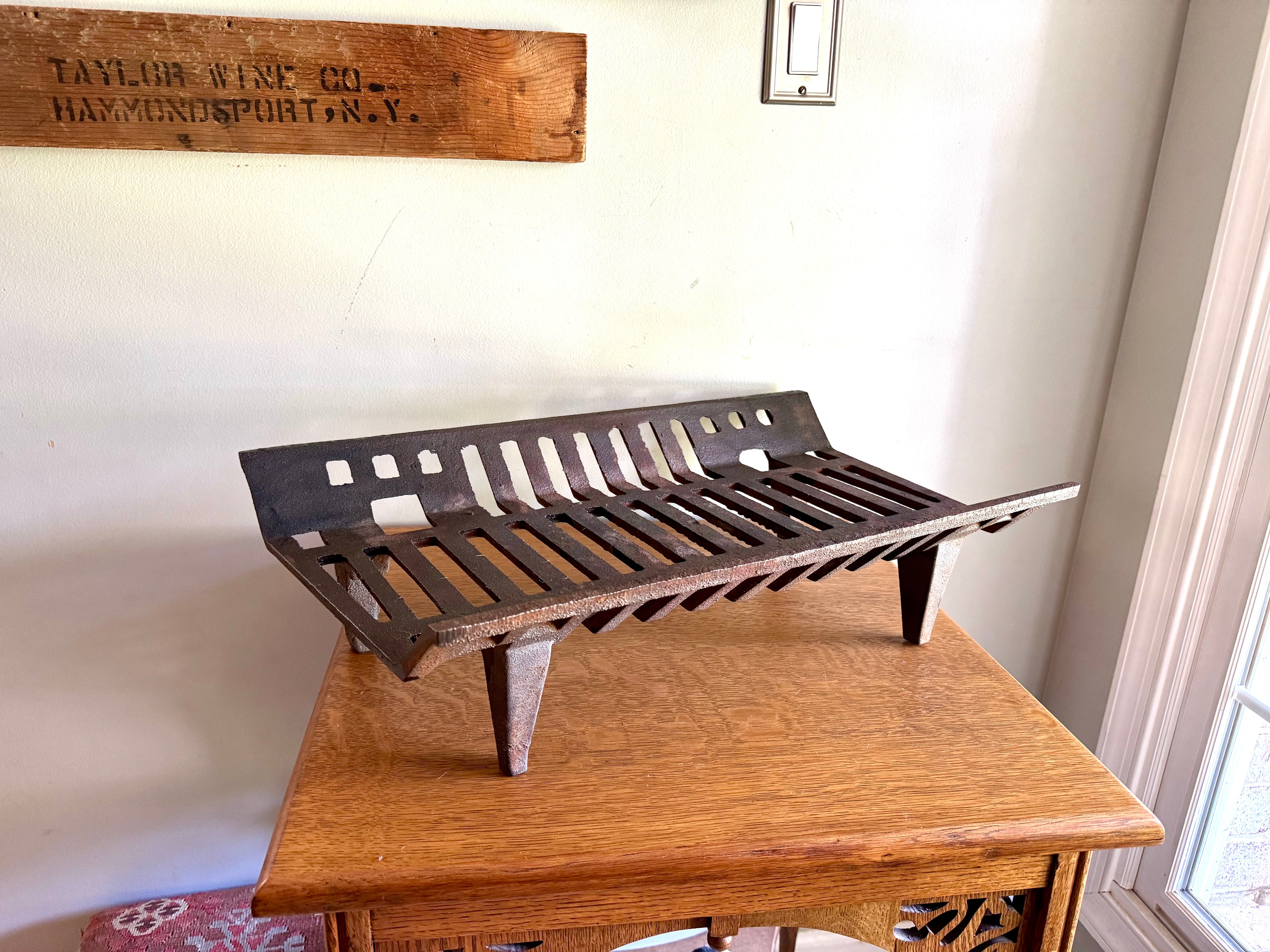 Vintage Vestal MFG. Fireplace Grate | Vestal 324ML Cast Iron Fireplace Grate | Rustic Cast Iron Fireplace Grate