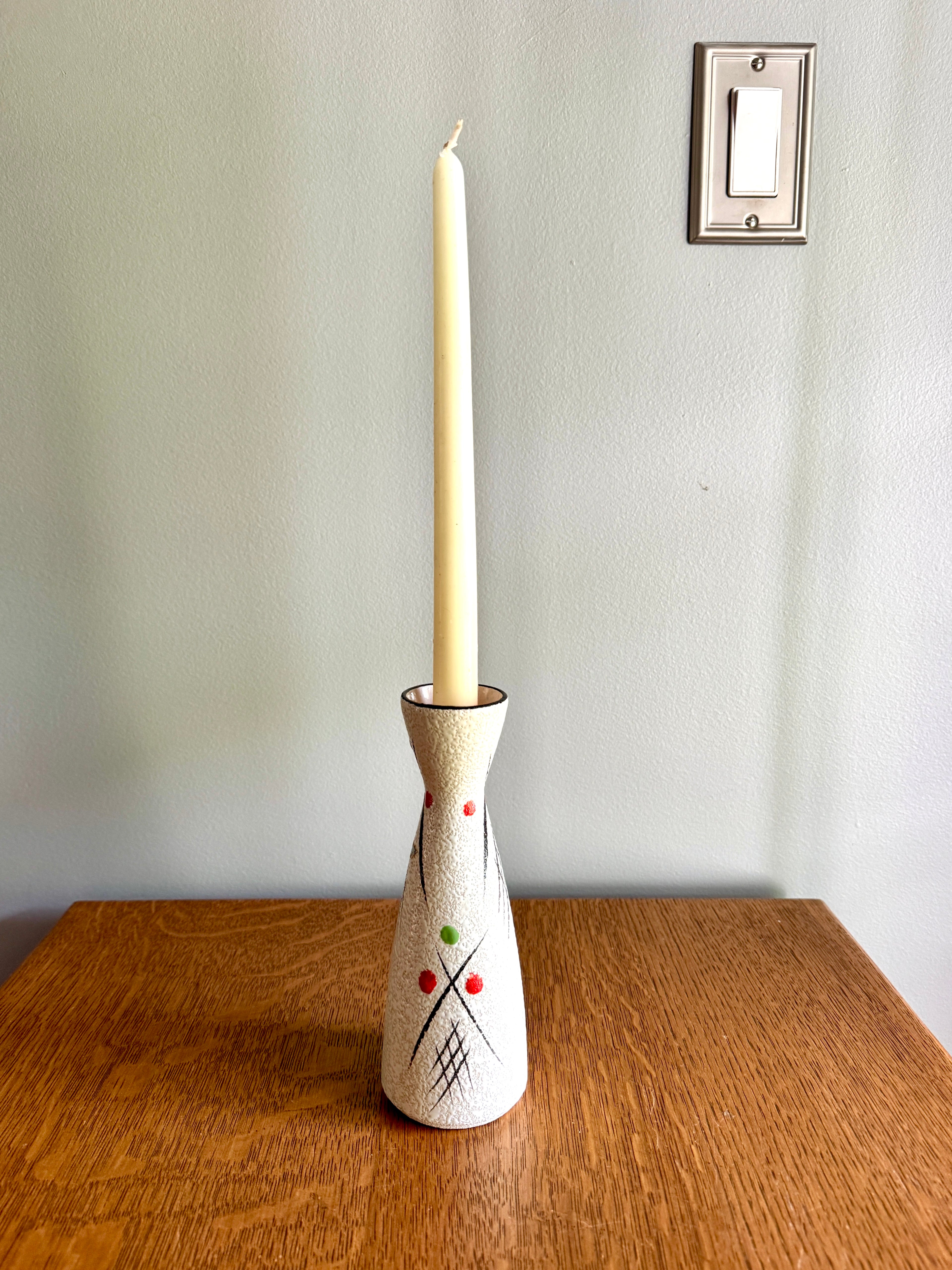Mid Century Hand Painted Textured Art Vase ~ 50's W. Germany Marked Ceramic MCM Vase