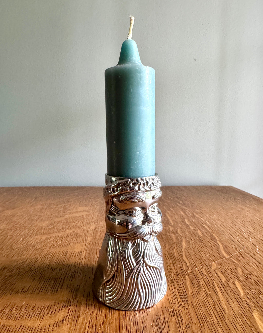 Vtg International Silver Co. Silver Plated Santa Claus Jigger ~ Chrome St. Nick Double Shot Glass